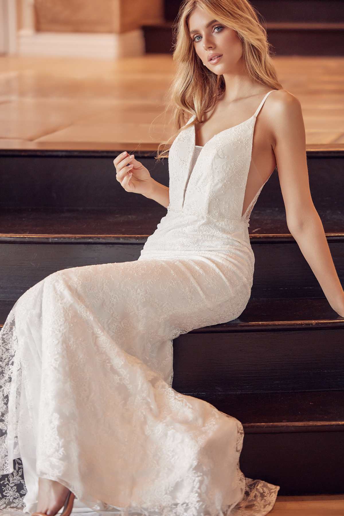 Juliet 272 Embroidered Lace With Stone Accents Fitted Dress by DiscountDressShop