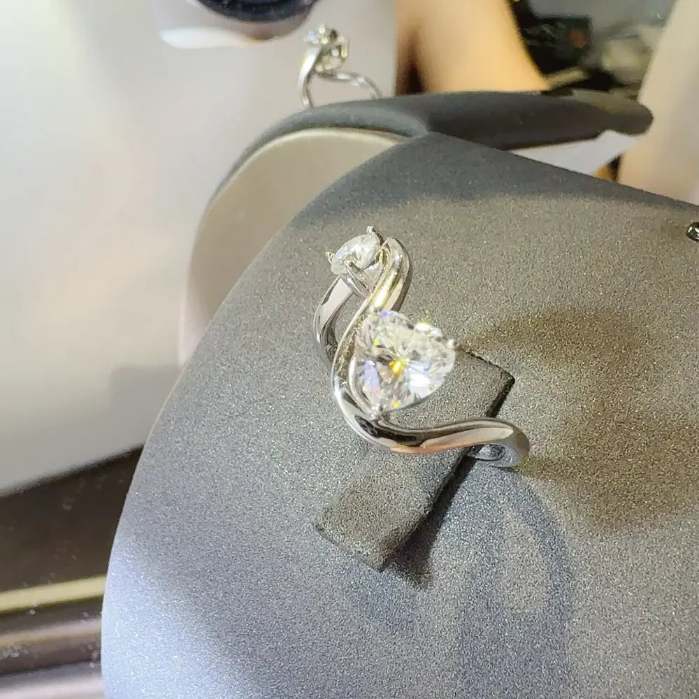 1.3 Carat Sparkala™ 925 Sterling Silver Irregular Shape Ring by Sparkala