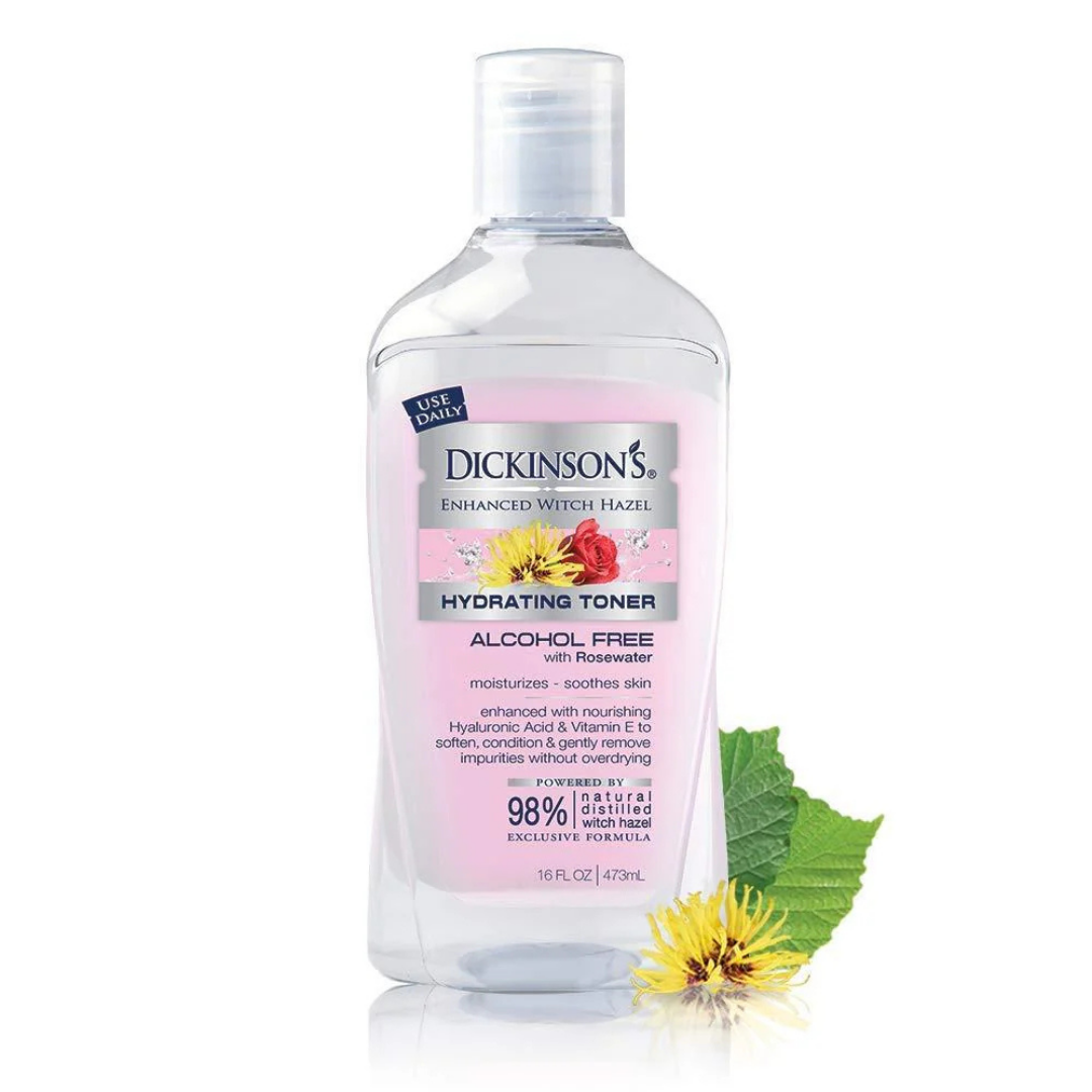 Dickinson’s Hydrating Toner Witch Hazel + Rosewater Alcohol-Free (16oz) by Farmacias Savia