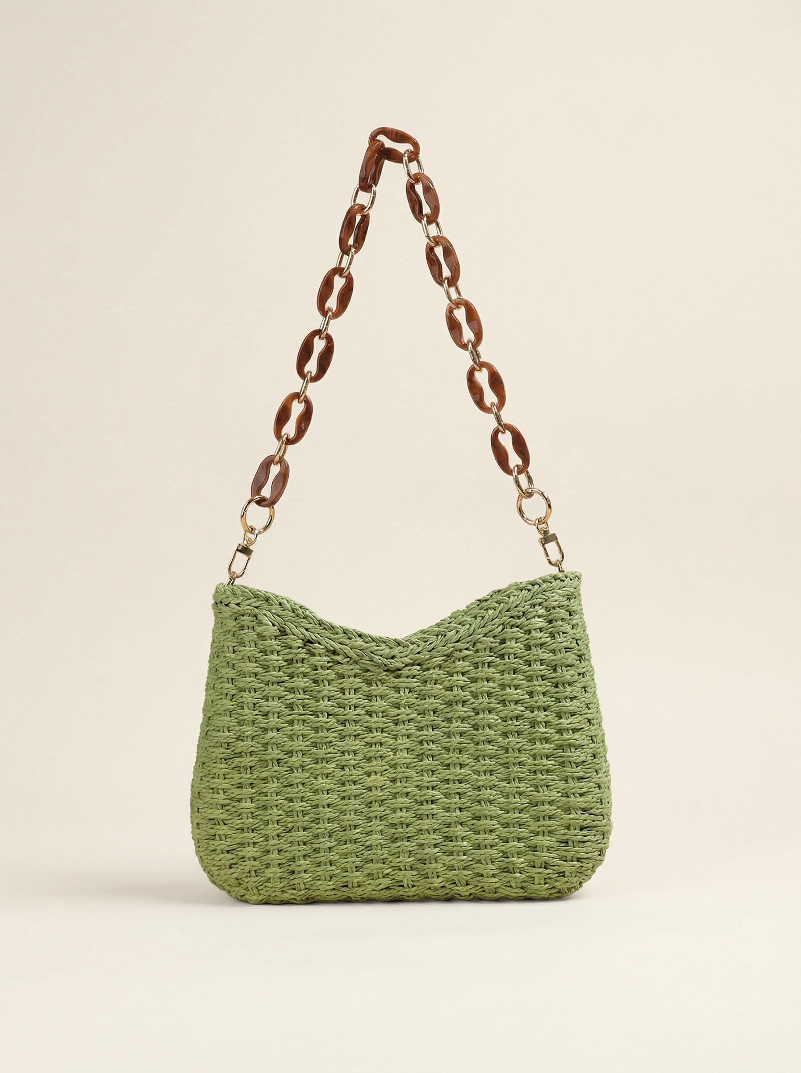 Colorful Woven Straw Shoulder Bag by LINTICO