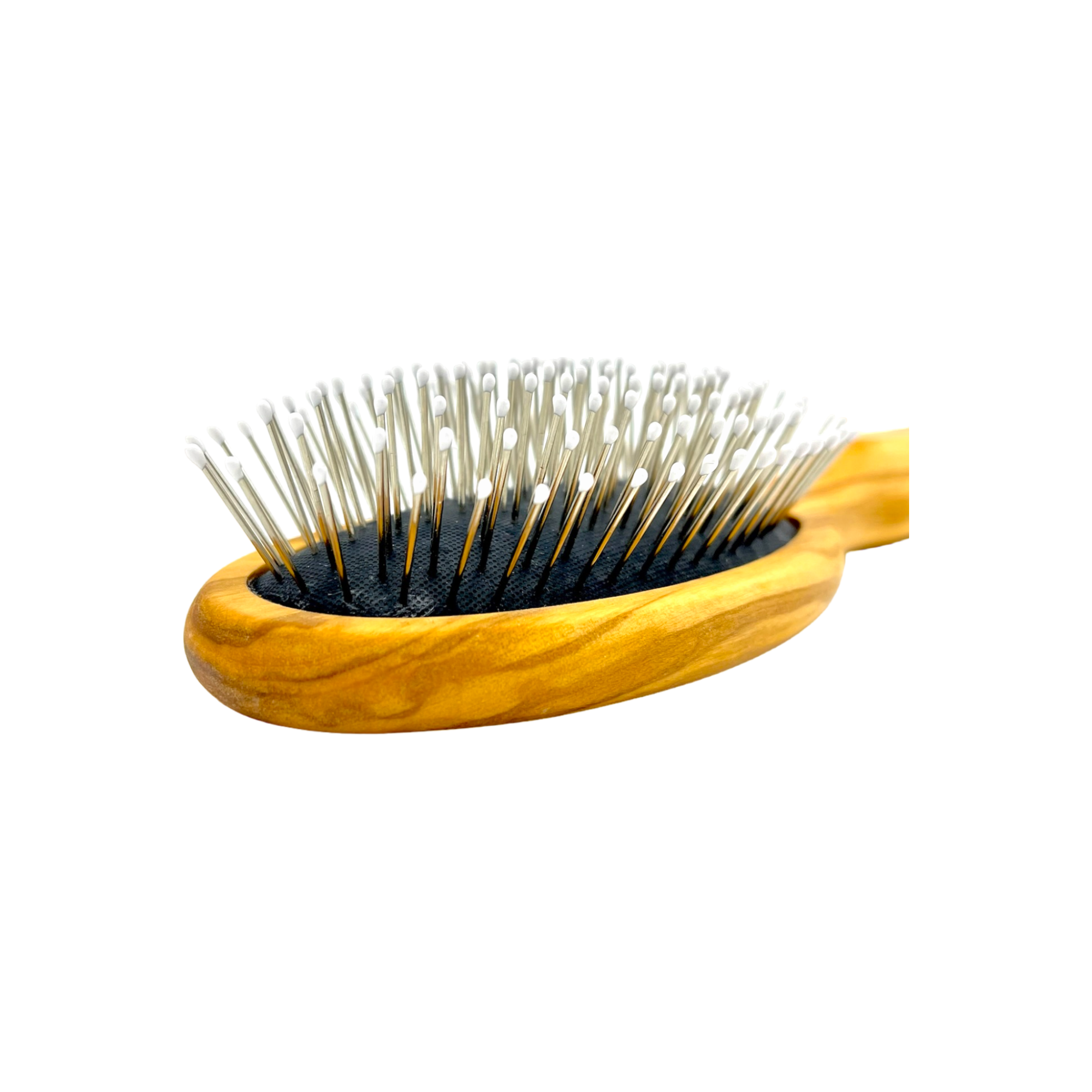 Dural Olive wood rubber cushion hair brush with steel pins and ball tips by Pasteur Pharmacy