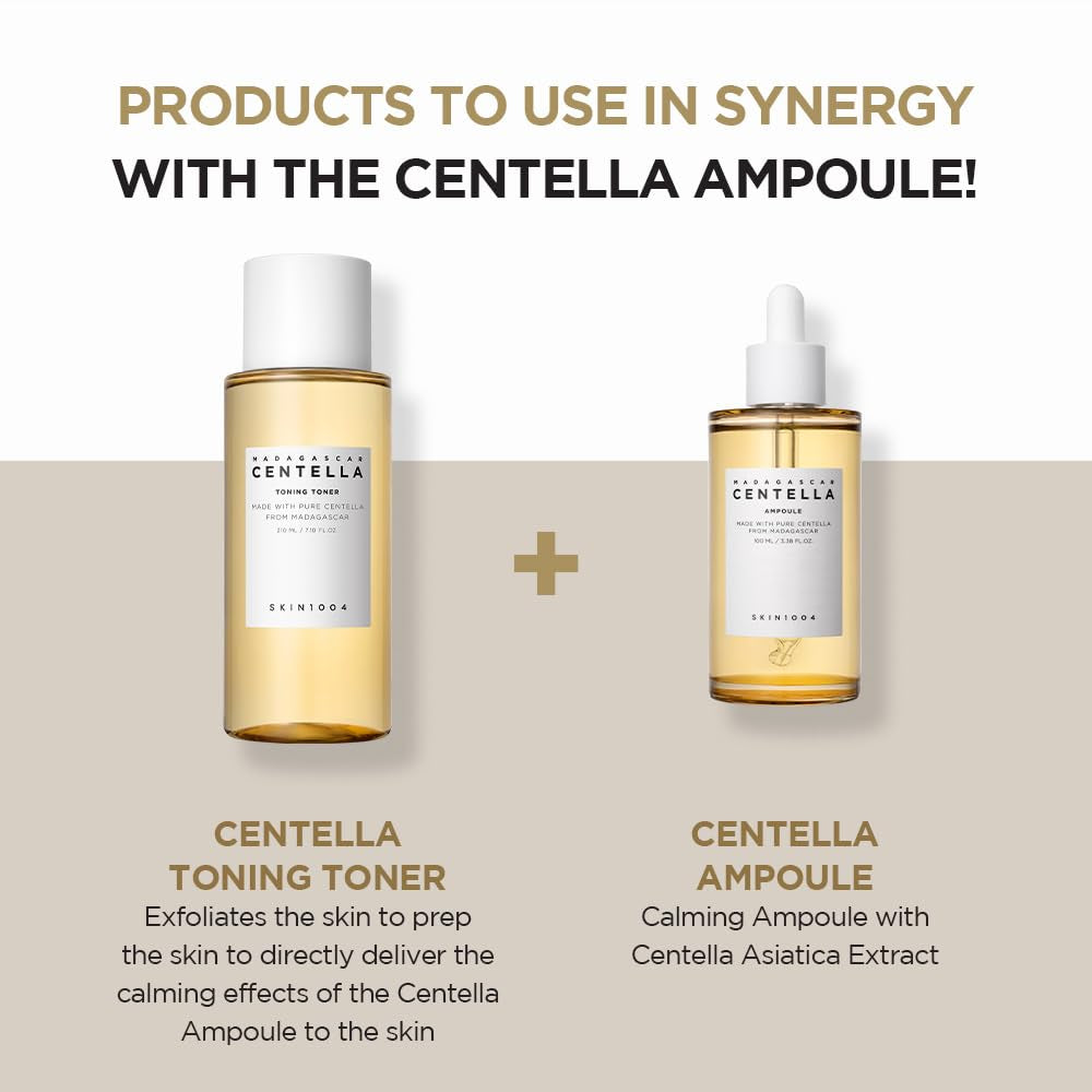 Madagascar Centella Asiatica Ampoule Facial Serum 1.85 Fl.Oz, 55Ml, Soothes Acne Prone and Sensitive Skin by Korean Skin Care