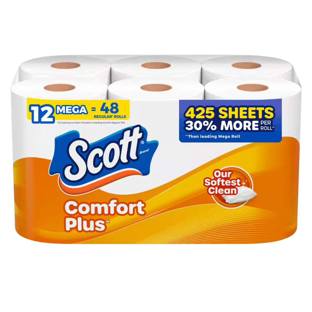 Scott ComfortPlus Septic Safe Toilet Paper 12 Mega Roll (1 Ply) by Farmacias Savia
