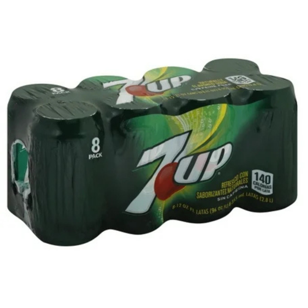 7UP Lemon Lime Soda 8 Pack Cans (12oz) by Farmacias Savia