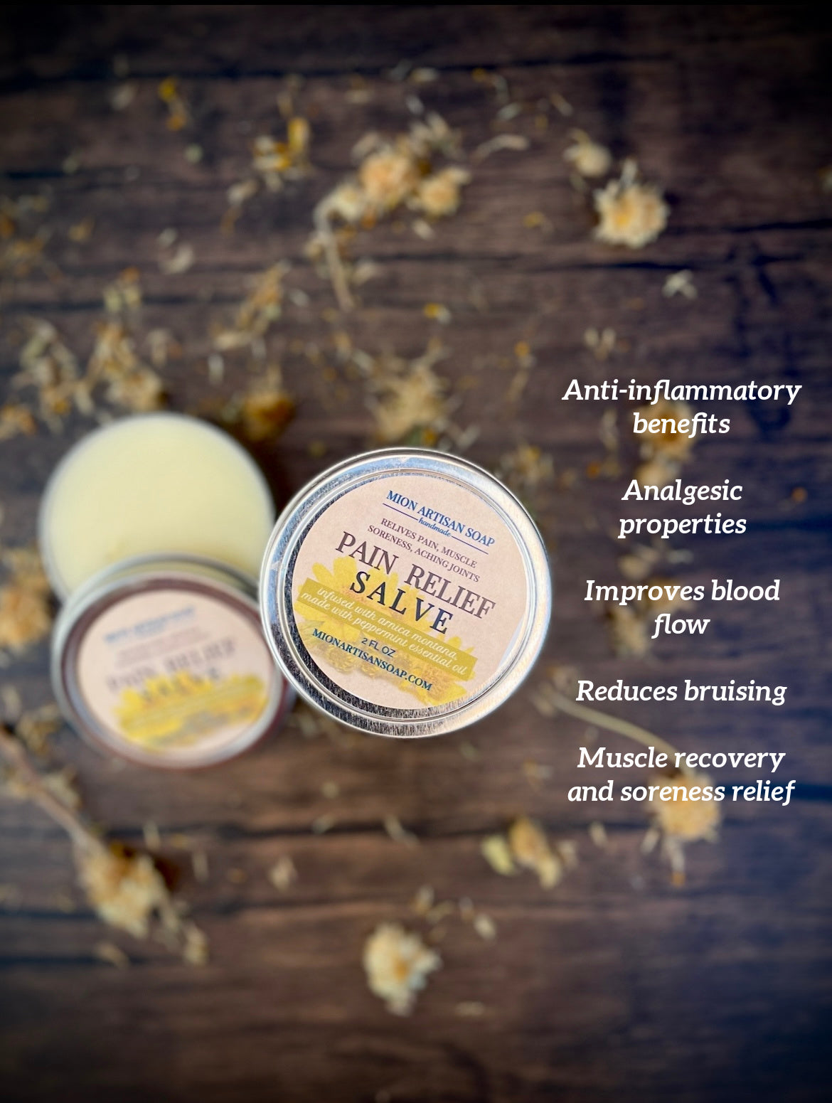 Pain Relief Salve | Infused with Arnica Montana by MION Artisan Soap Co.