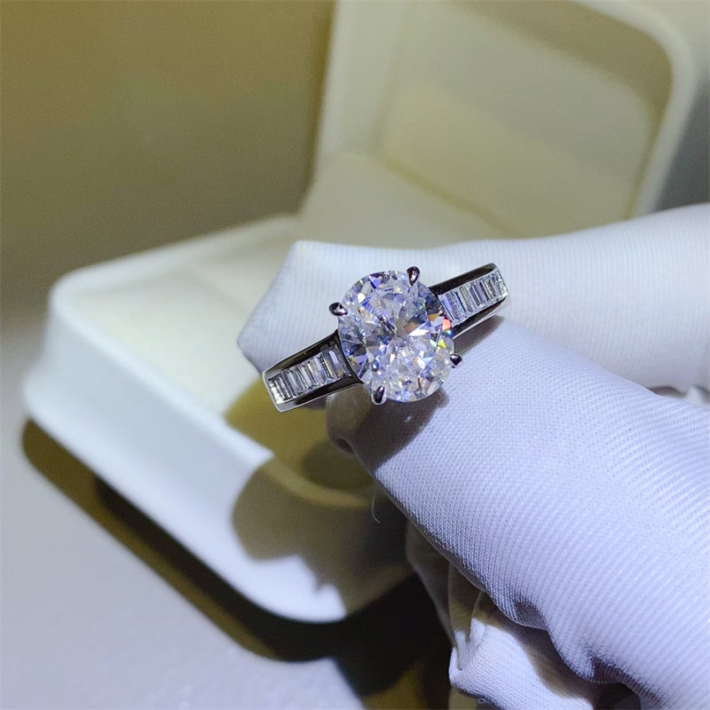 3 Carat Oval-Cut Sparkala™ Pure Sterling Silver Ring by Sparkala