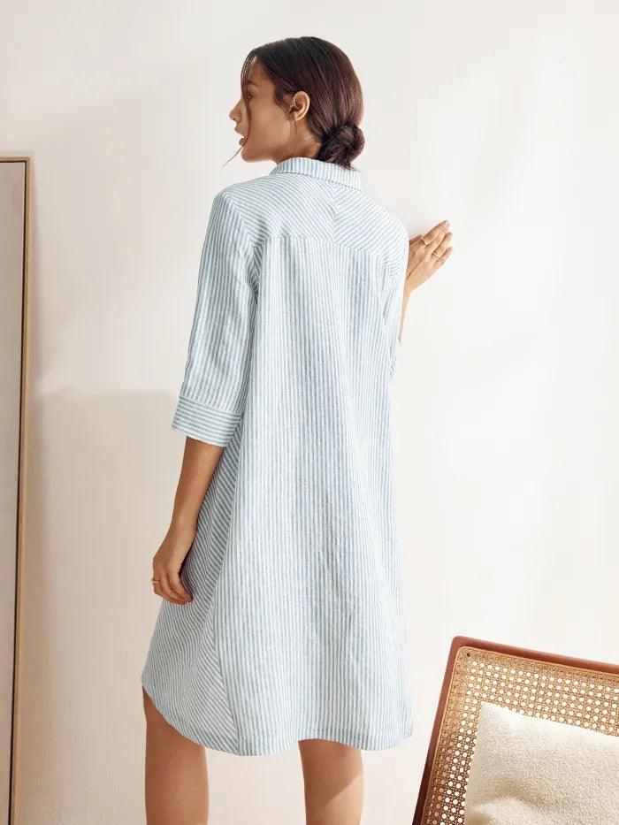 100% Linen Shirt Dress MADISON by LINTICO