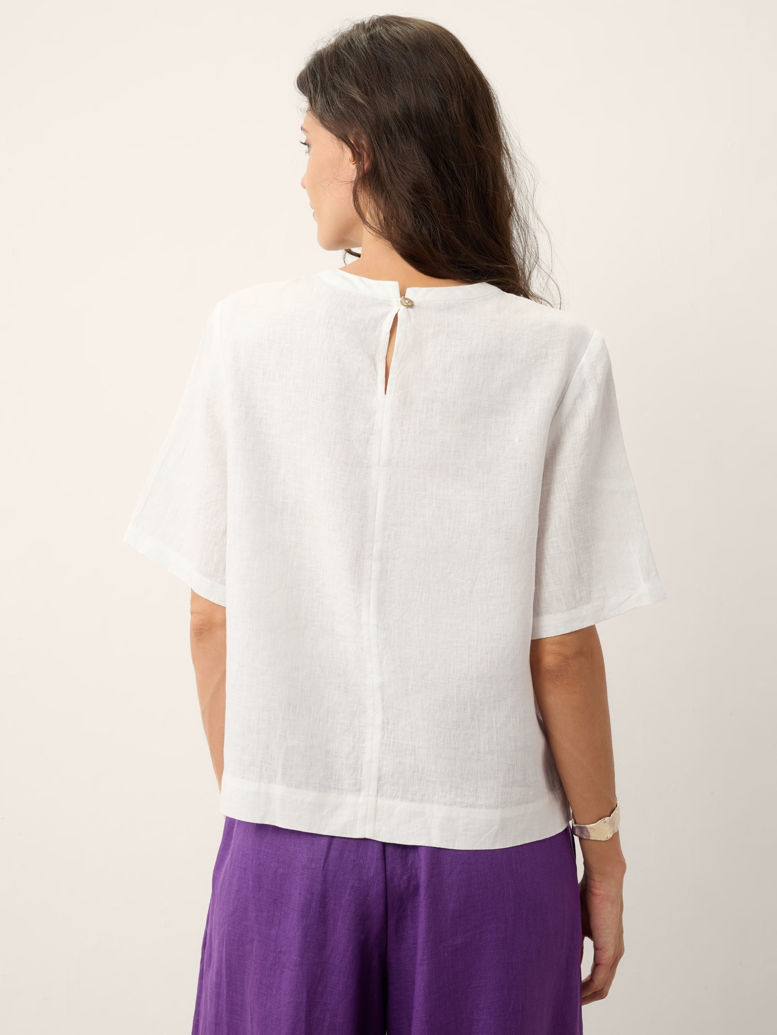 100% Linen Drop Shoulder Boxy Top REGINA by LINTICO
