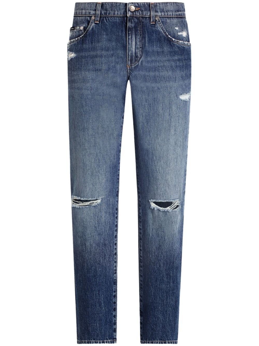 Dolce & Gabbana Men Classic Cotton Jeans With Tag With Abrasions by Luosophy