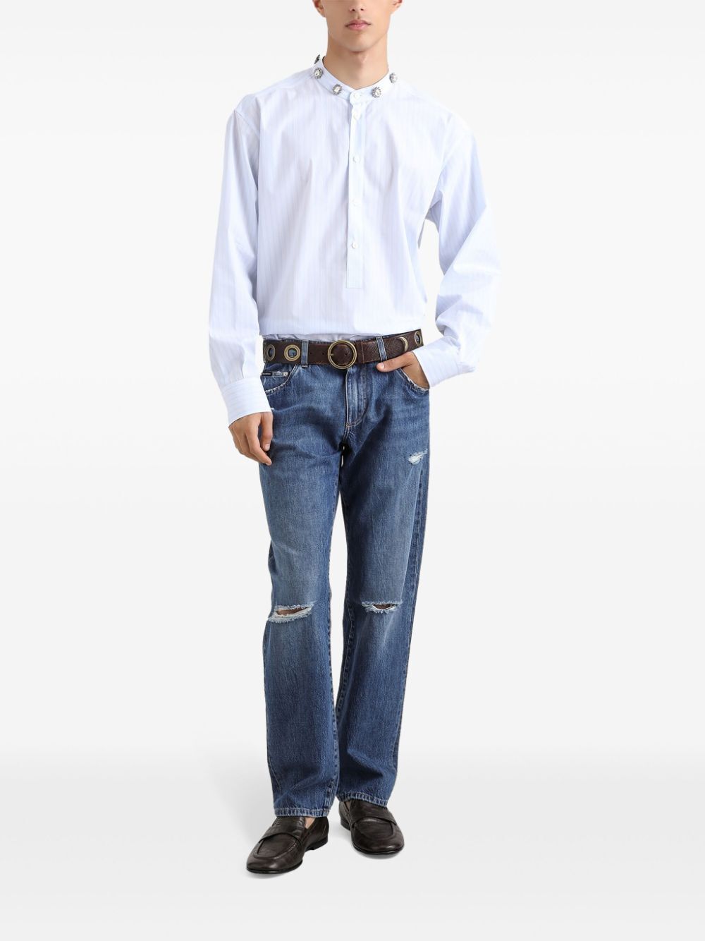Dolce & Gabbana Men Classic Cotton Jeans With Tag With Abrasions by Luosophy