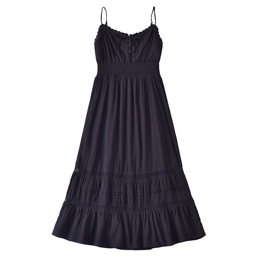 Early Spring French Vintage Sexy Elastic Waisted Slimming Lace Sling Dress by Ragazza