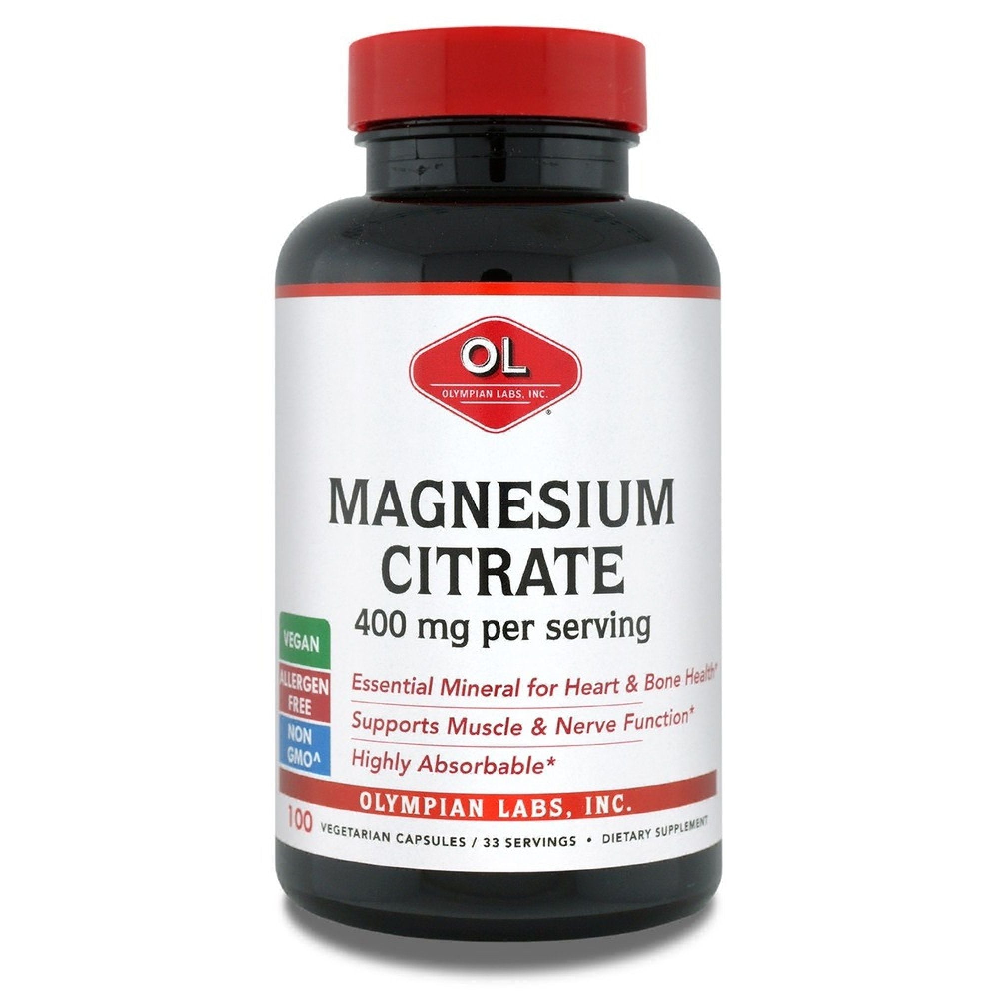 Olympian Labs Magnesium Citrate -- 400 Mg - 300 Capsules by Pasteur Pharmacy