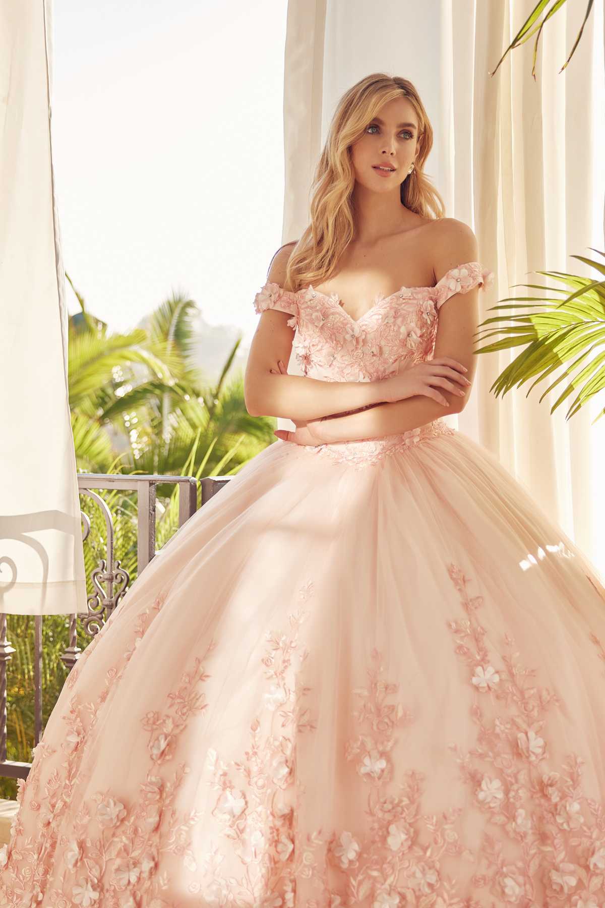 Juliet 1434 Dress Quinceanera Ball Gown 3D Floral Embroidered by DiscountDressShop