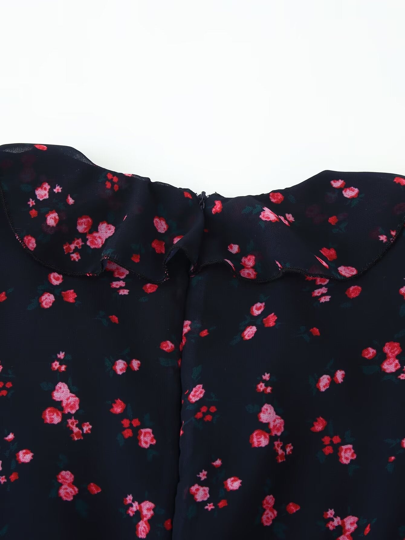 Spring Women Breasted Ruffled Collar Chiffon Split Dress by Ragazza