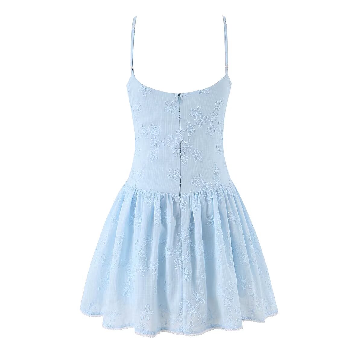 Spring Korean White Embroidered Strap Dress Women Spring A line Dress by Ragazza
