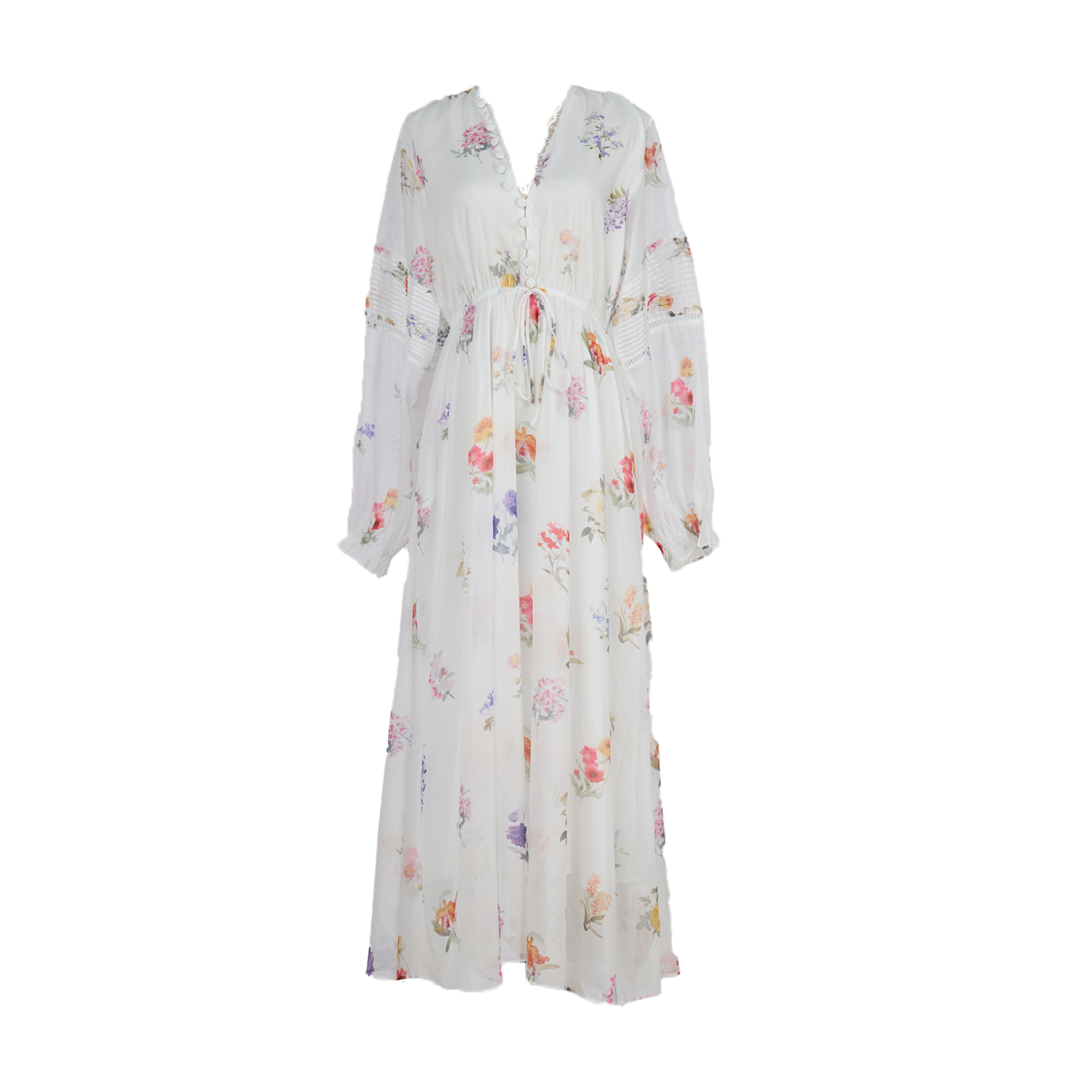 Women Country Style Long Sleeved Fitted Printed Dress That Flatters The Figure And Makes One Look Slimmer by Ragazza