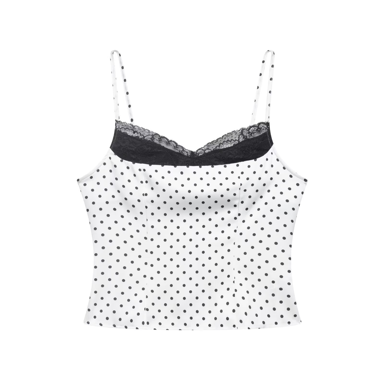 Polka Dot Summer Lace Splicing Sling Vest Slim Fit Slim Sexy Top by Ragazza