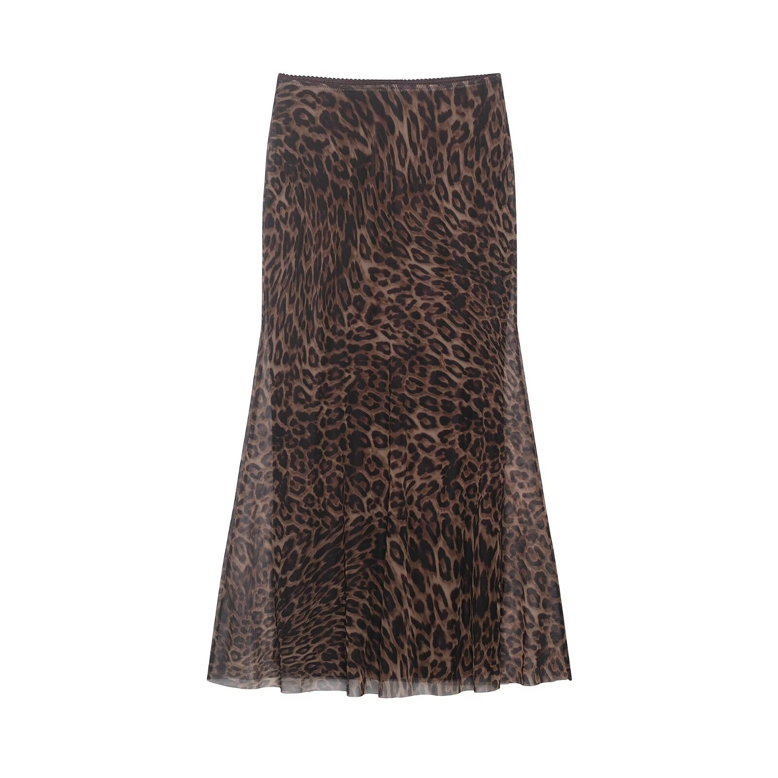 Women Clothing Summer Leopard Print Silk Net Sling Silk Net Skirt by Ragazza