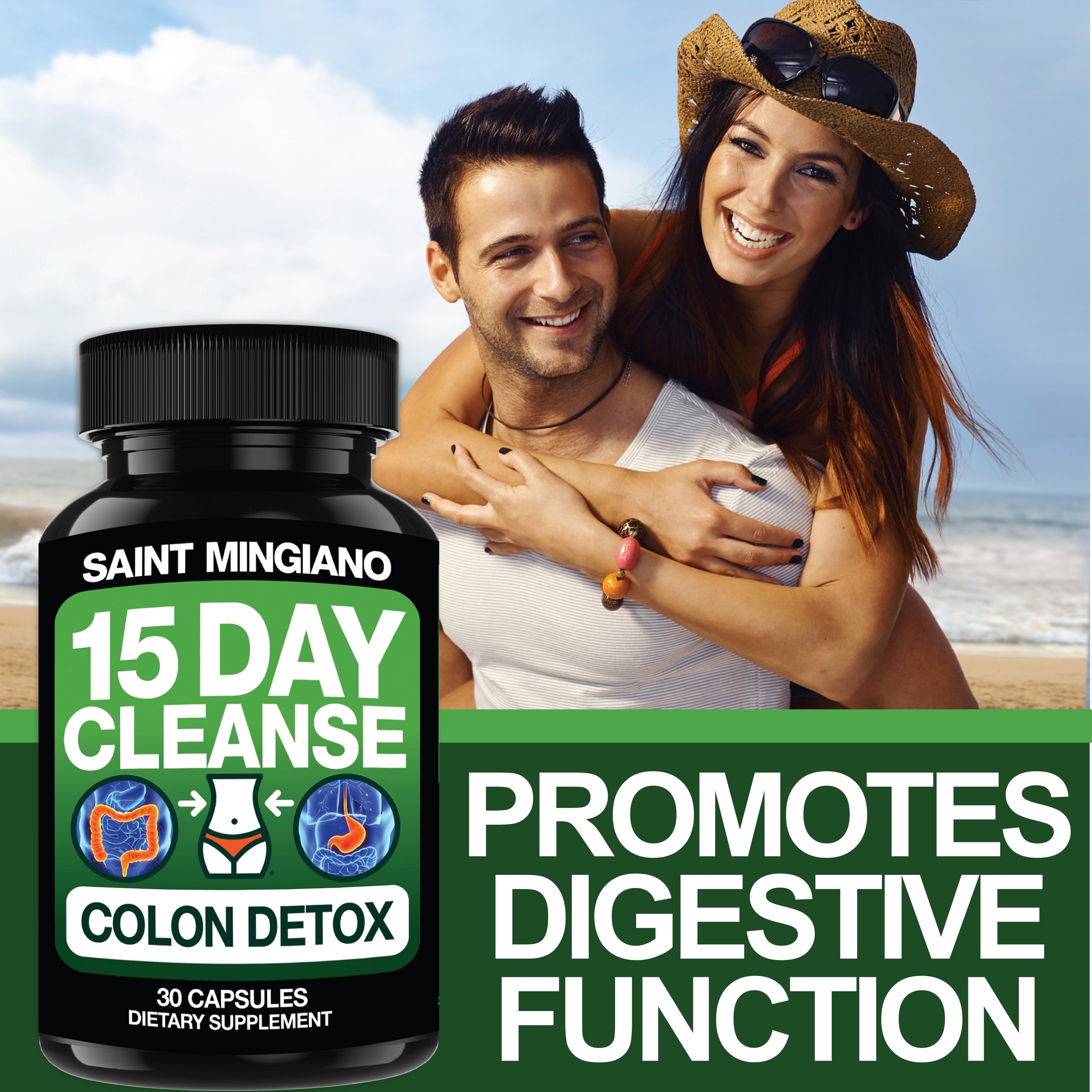 15 Day Cleanse | Colon Detox with Natural Laxative for Constipation & Bloating. by Saint Mingiano - Supplements & Wellness Dedicated to Holistic Health