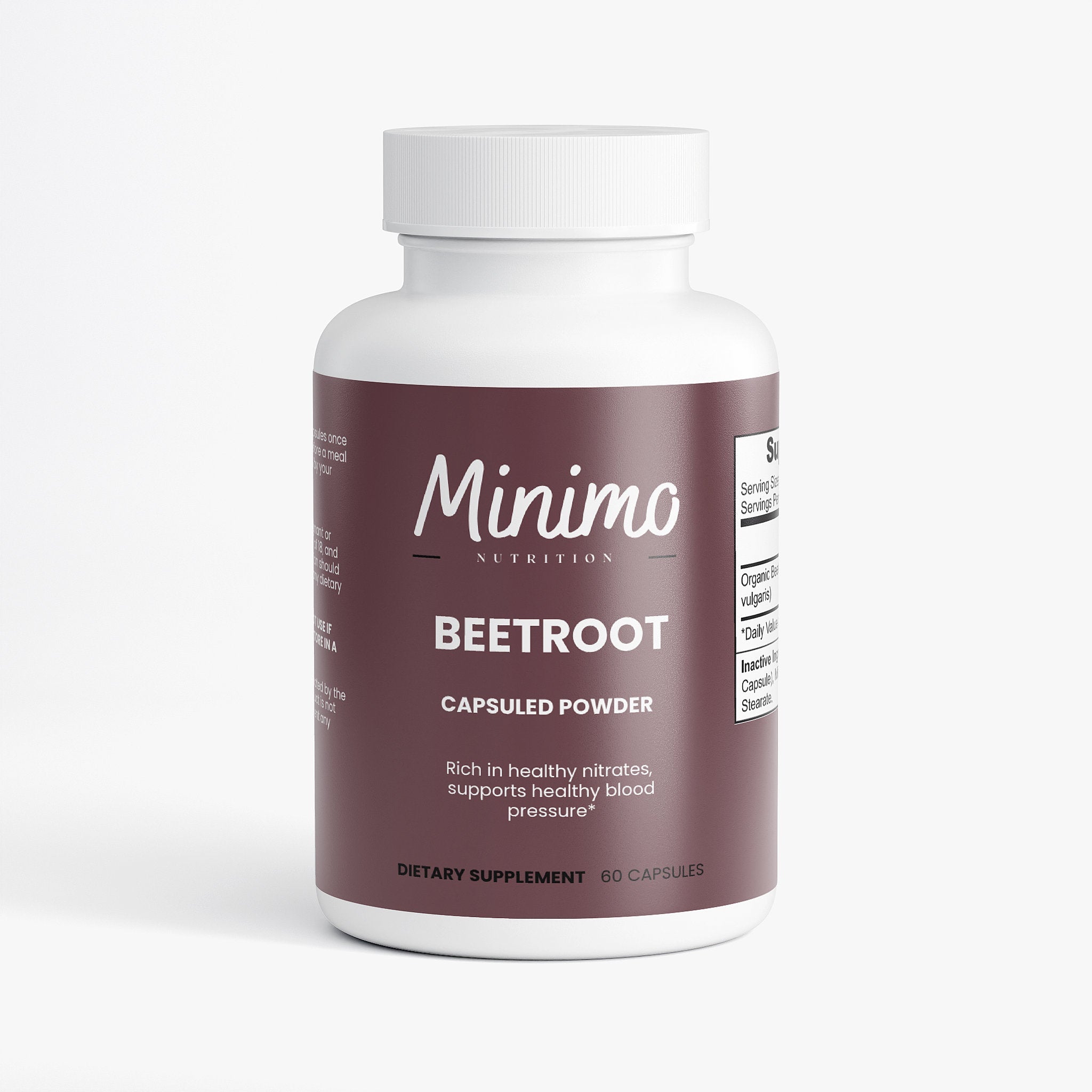 Organic Beetroot Capsuled Powder, 60 ct. by Minimo Nutrition