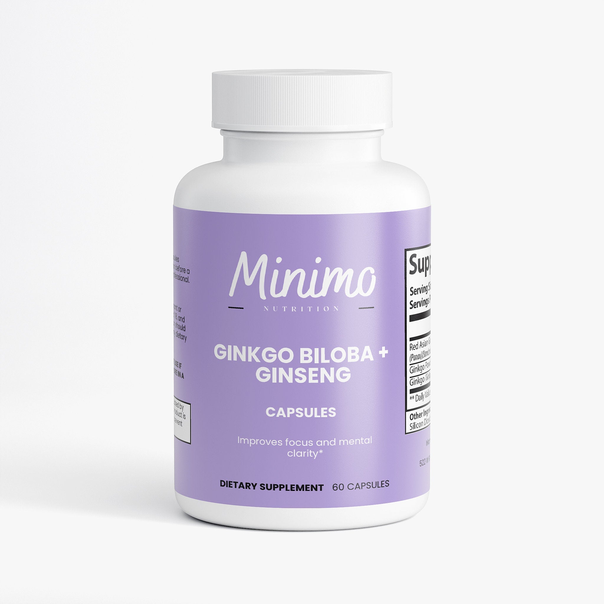 Ginkgo Biloba + Ginseng, 60 ct. by Minimo Nutrition