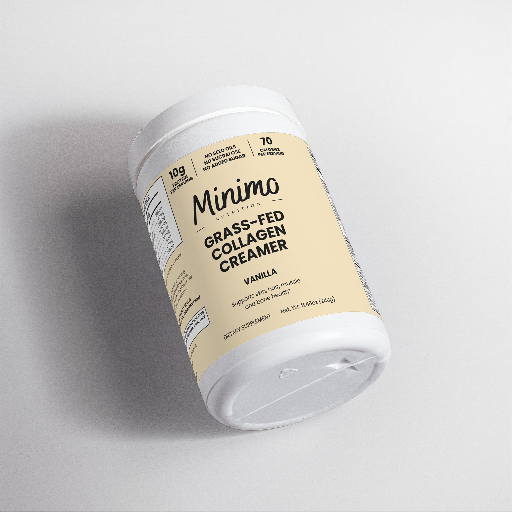 Grass-Fed Collagen Creamer (Vanilla), 8.5 oz by Minimo Nutrition