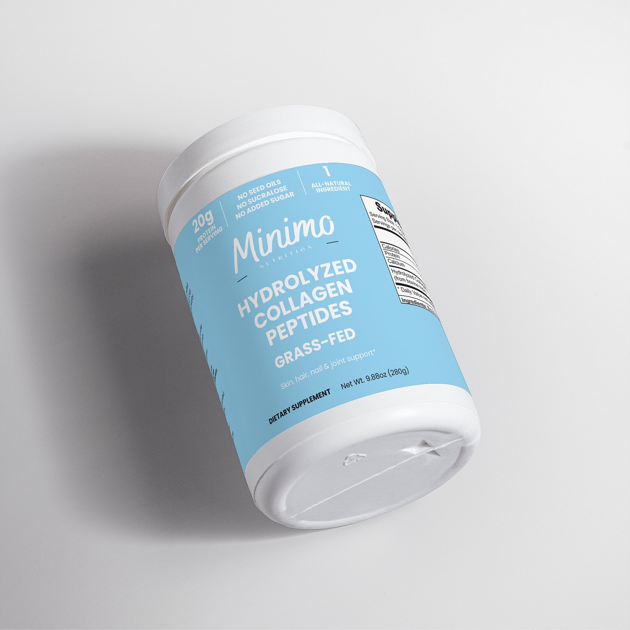 Grass-Fed Hydrolyzed Collagen Peptides, 9.9 oz by Minimo Nutrition