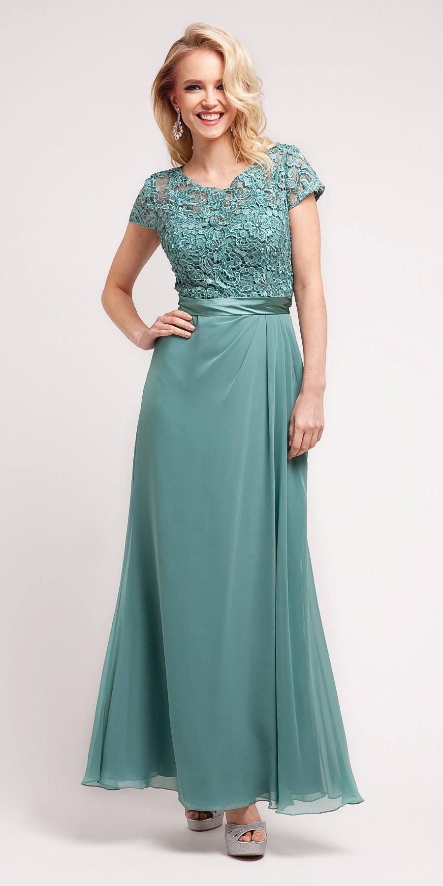 CLEARANCE - Cinderella Divine 1922 Long Dress Short Sleeve (Size 4XL) by DiscountDressShop