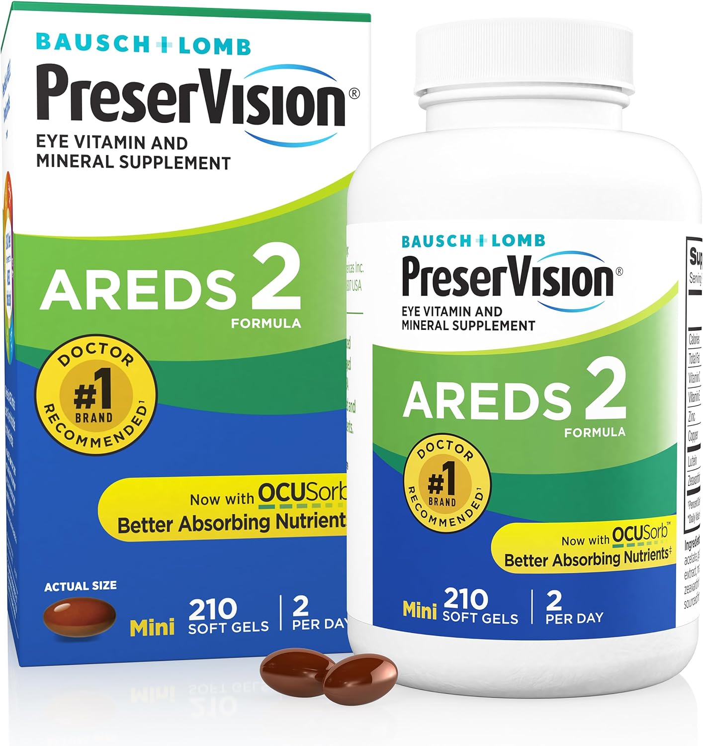 PreserVision AREDS 2 - 210 count Soft Gels - Eye Vitamin & Mineral Supplement - EXP 08/2027 by BalanceX