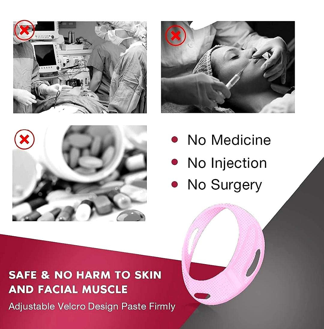 SLIM FACE SLIMMING BAND FACIAL BELT DOUBLE CHIN REDUCER V LINE FACE LIFT anti SNORE WRINKLE FACE BANDAGE DOUBLE CHIN STRAP SAGGING FACE CONTOUR JAWLINE TIGHTEN STRAP 1PK by Korean Skin Care