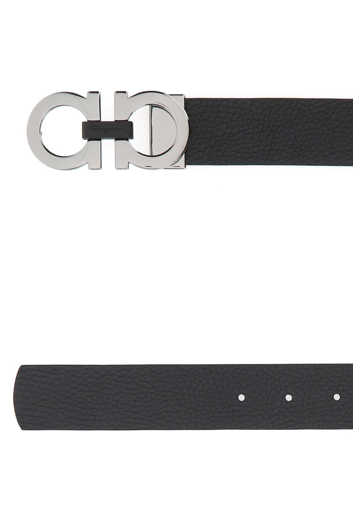 Salvatore Ferragamo Men Black Leather Reversible Belt by Luosophy