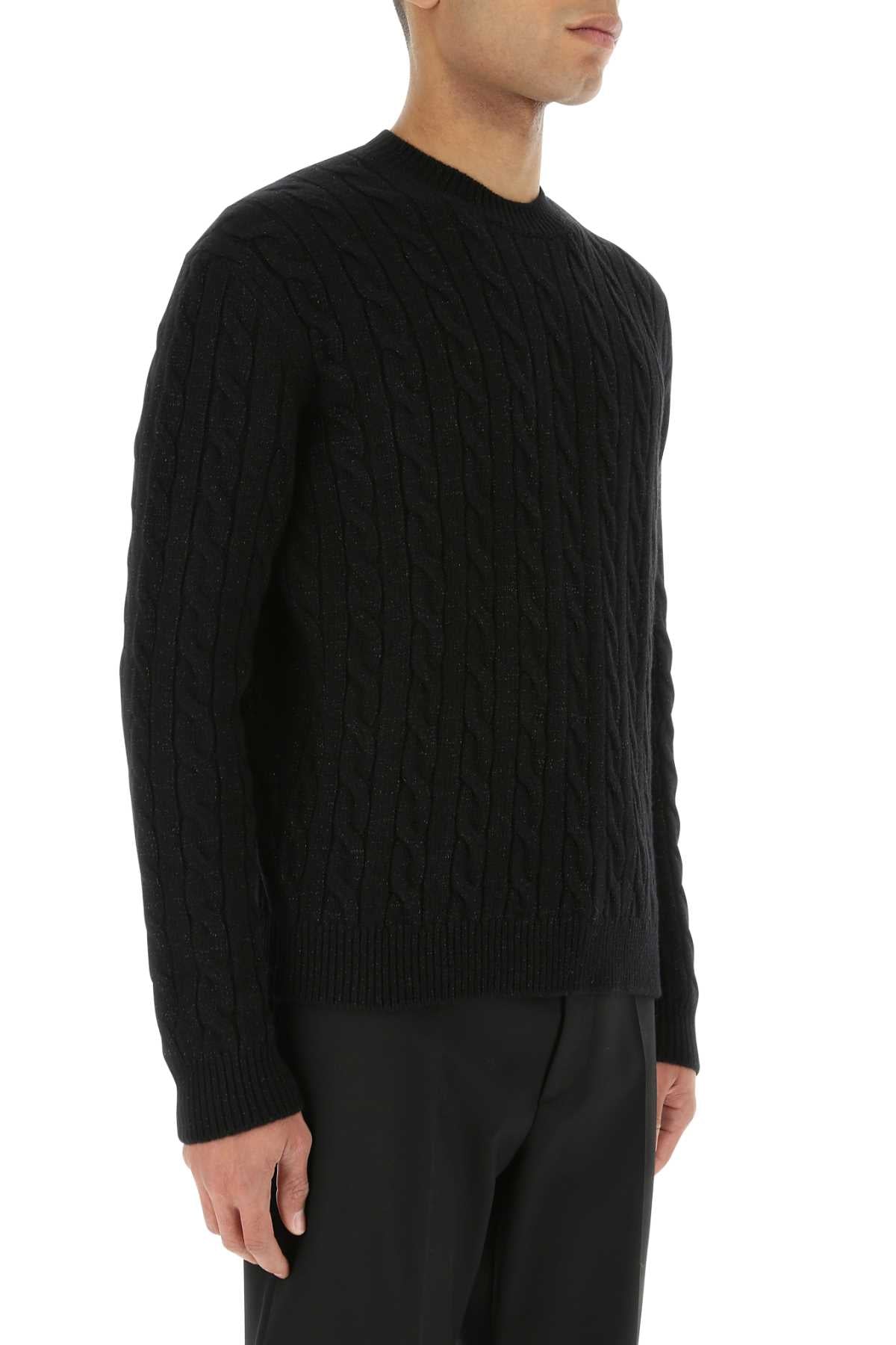 Prada Men Black Wool Blend Sweater by Luosophy