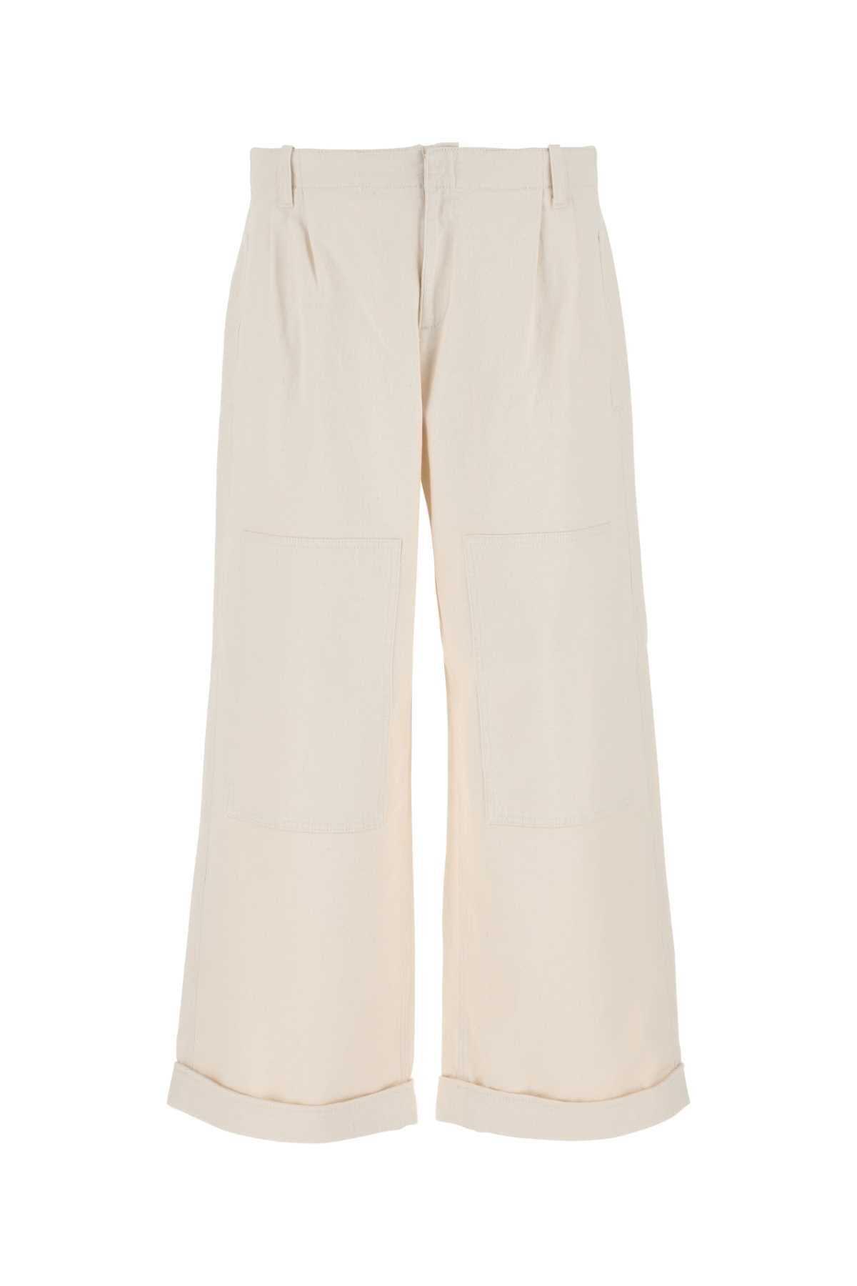 Etro Men Melange Ivory Stretch Cotton Wide-Leg Pant by Luosophy