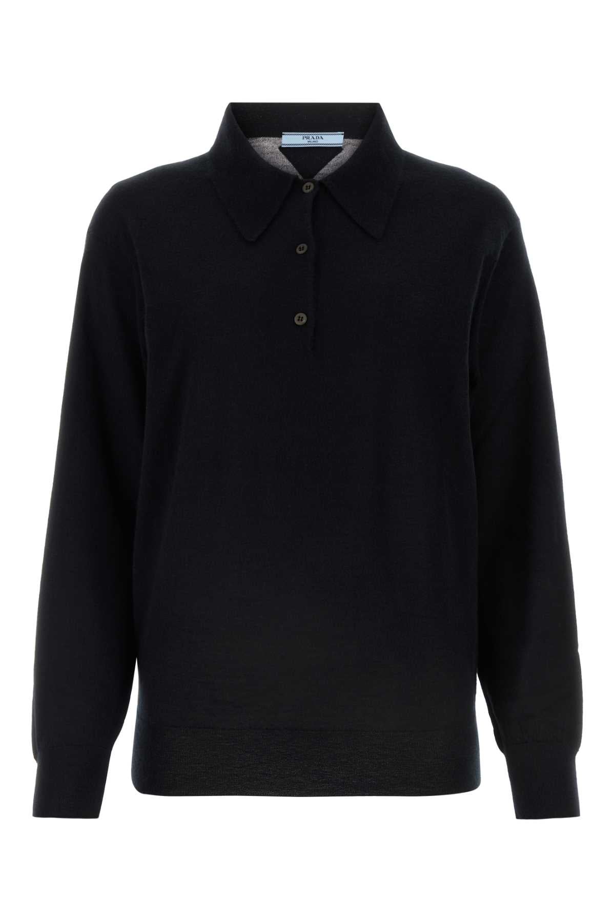 Prada Women Black Cashmere Polo Shirt by Luosophy