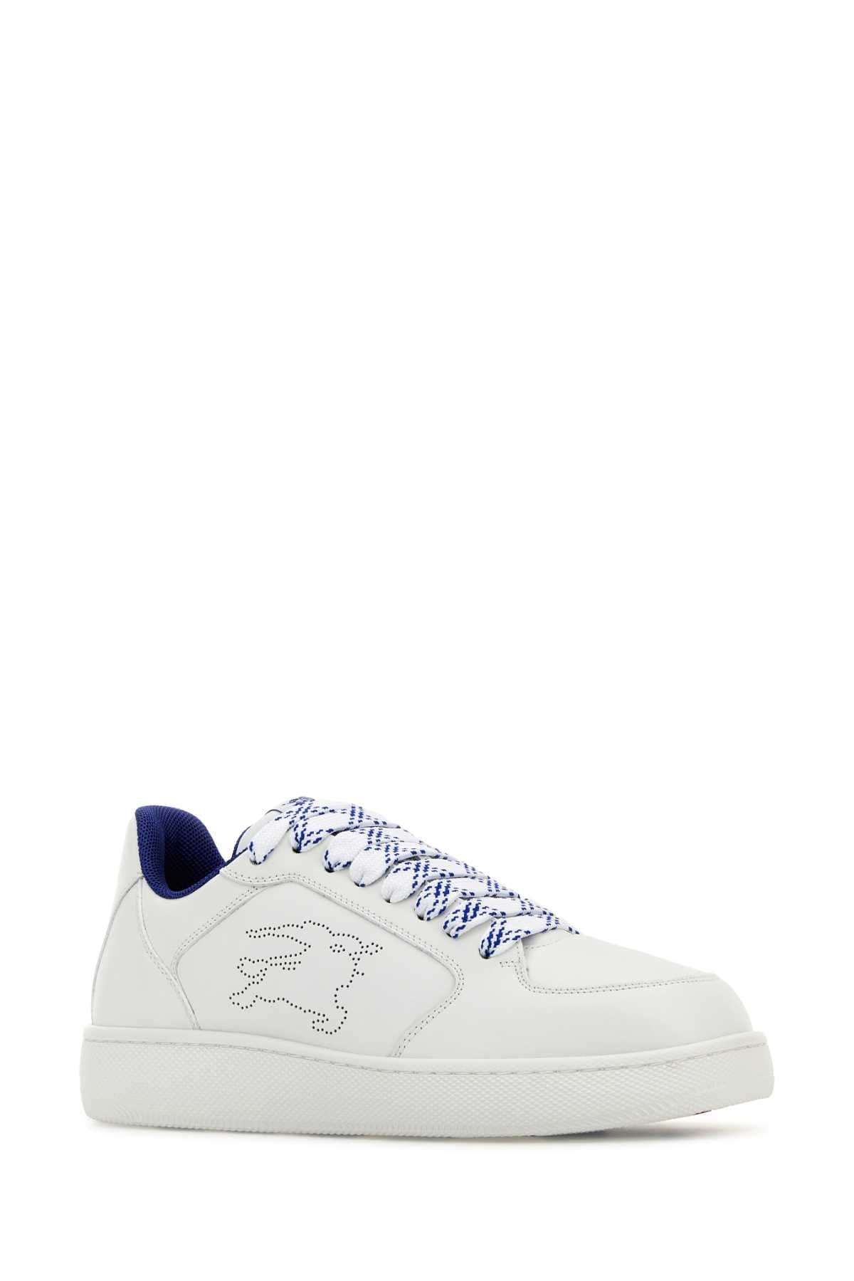 Burberry Women White Leather Stock Sneakers by Luosophy