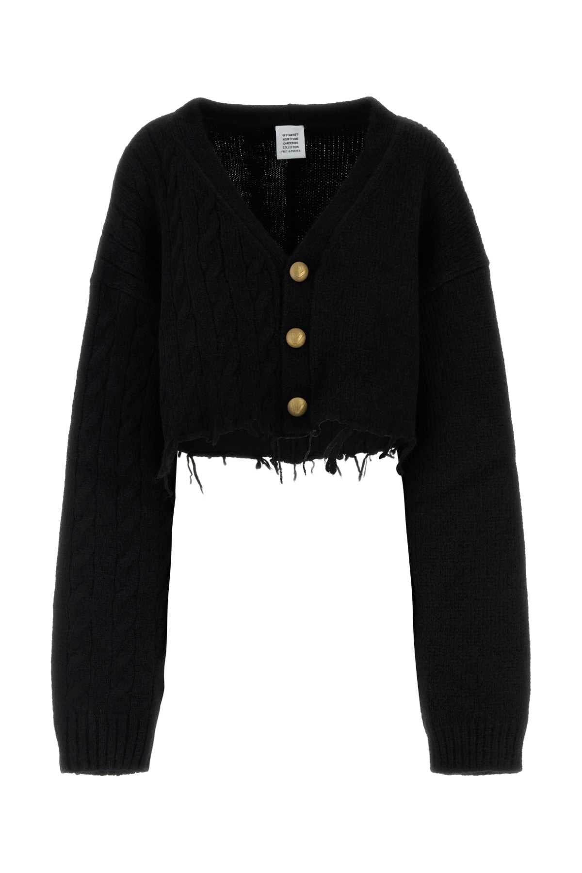 Vetements Women Black Alpaca Blend Cardigan by Luosophy
