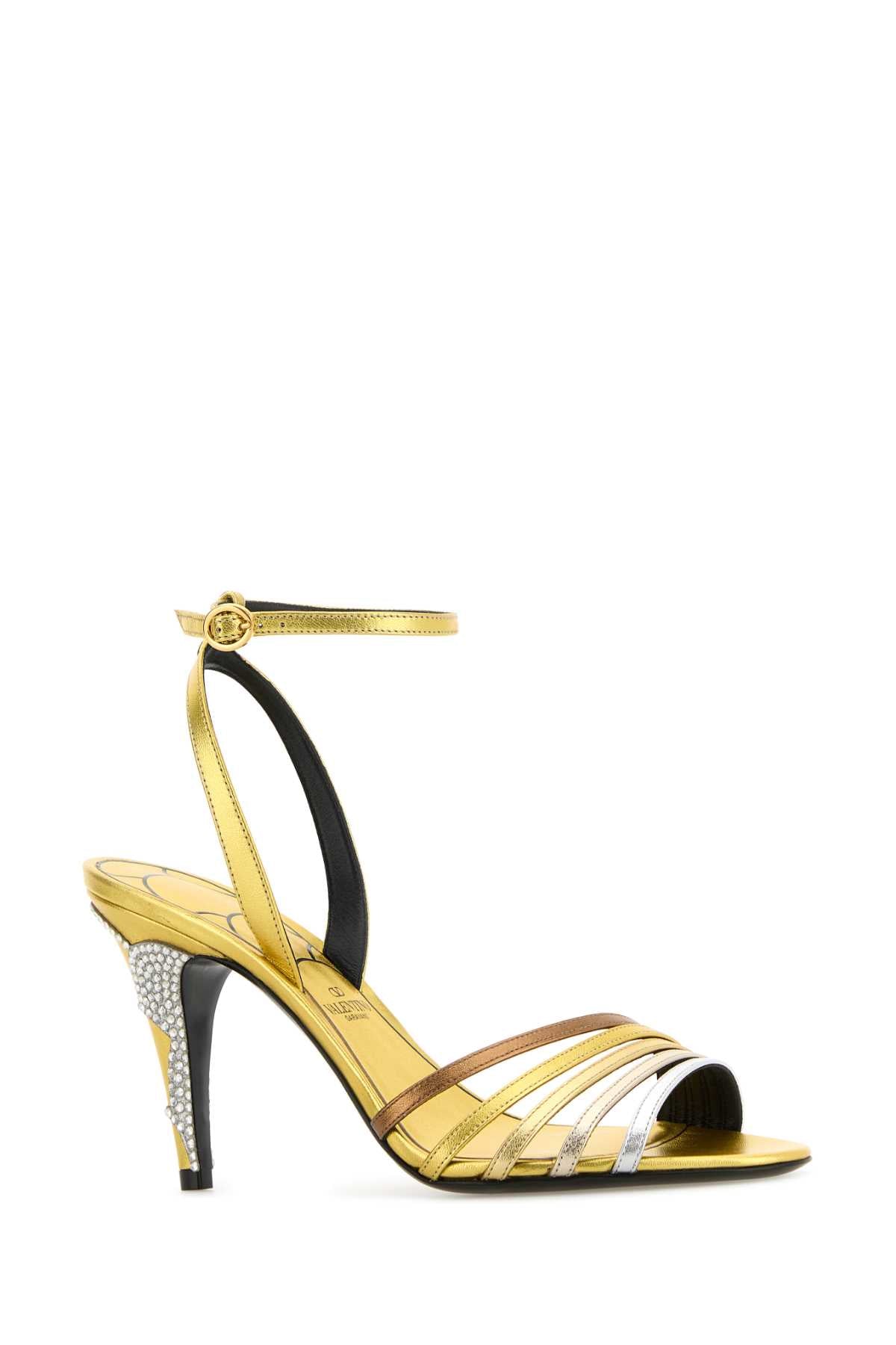 Valentino Garavani Women Multicolor Leather Ladycrush Sandals