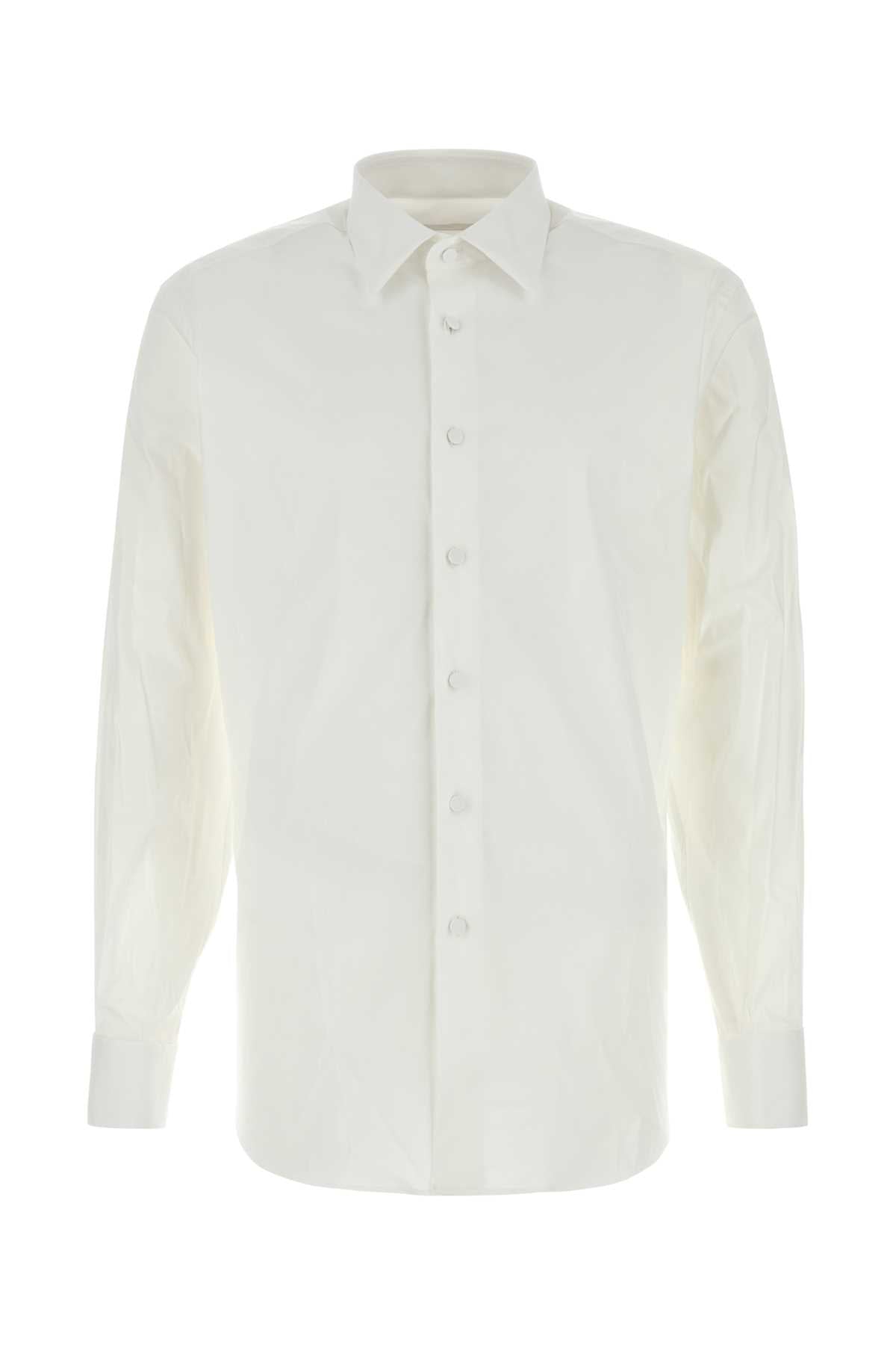 Prada Men White Stretch Cotton Blend Shirt by Luosophy