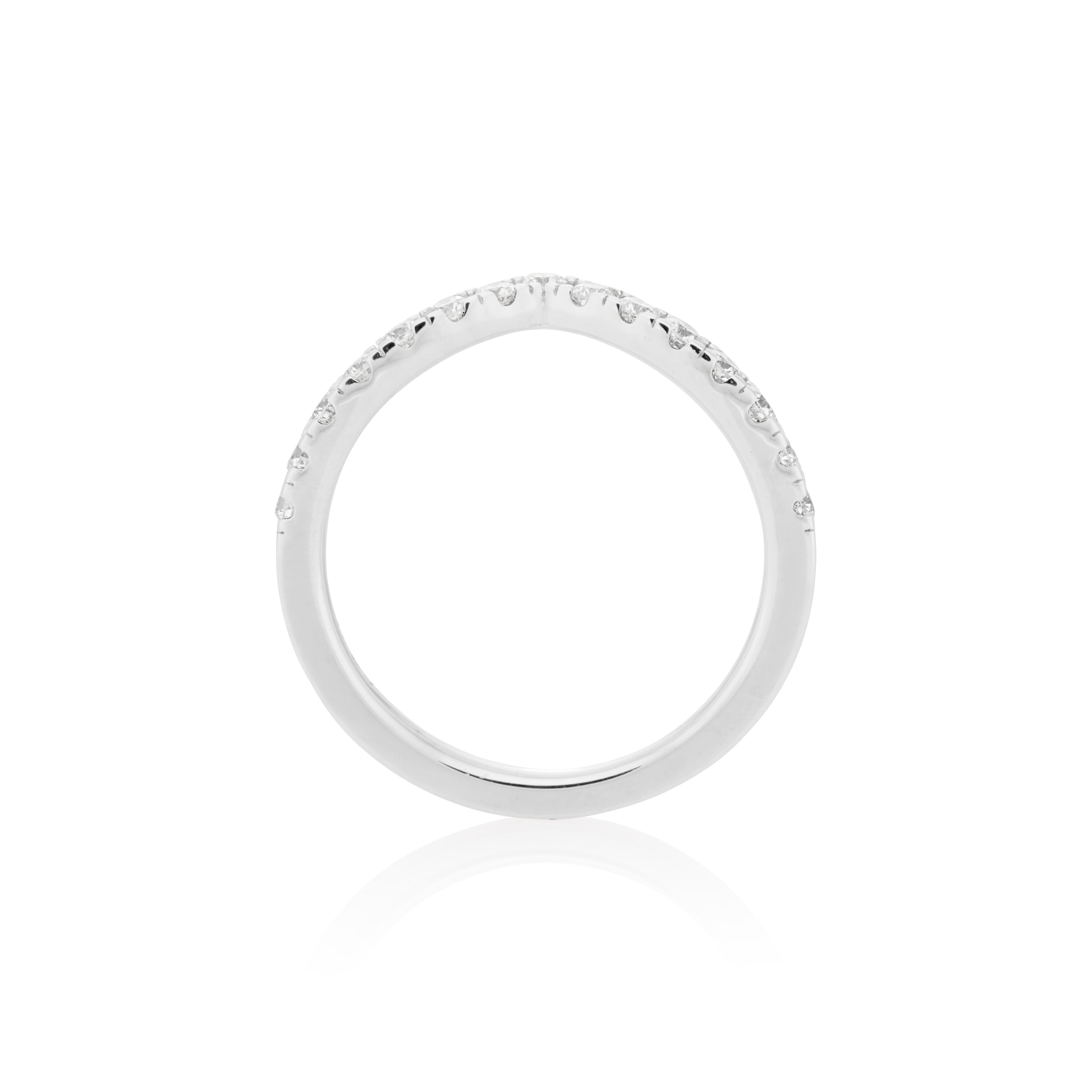 1.8mm Moissanite V Curve Ring in 925 Sterling Silver by Jayco Jewelry