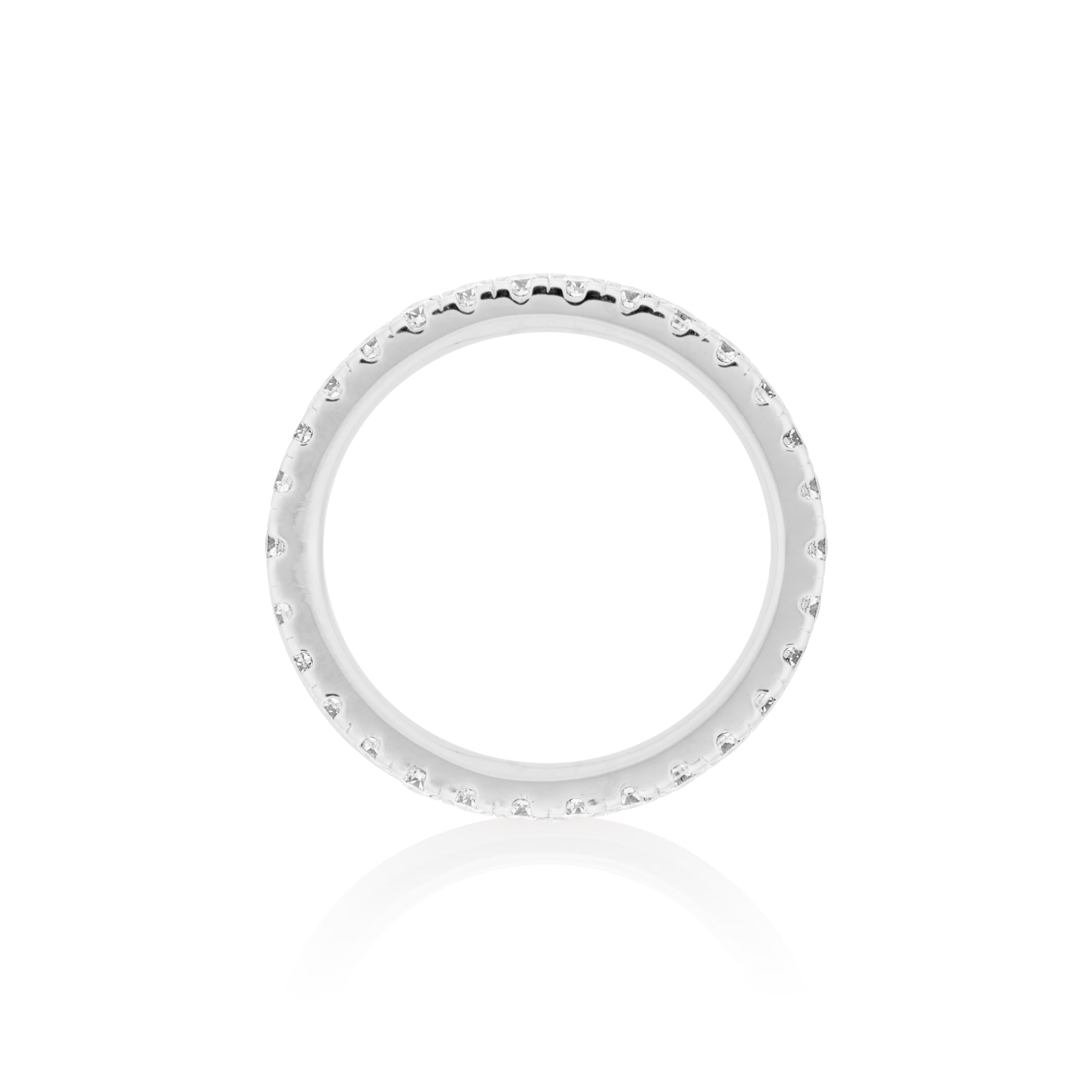 2mm Moissanite Eternity Ring in 925 Sterling Silver by Jayco Jewelry