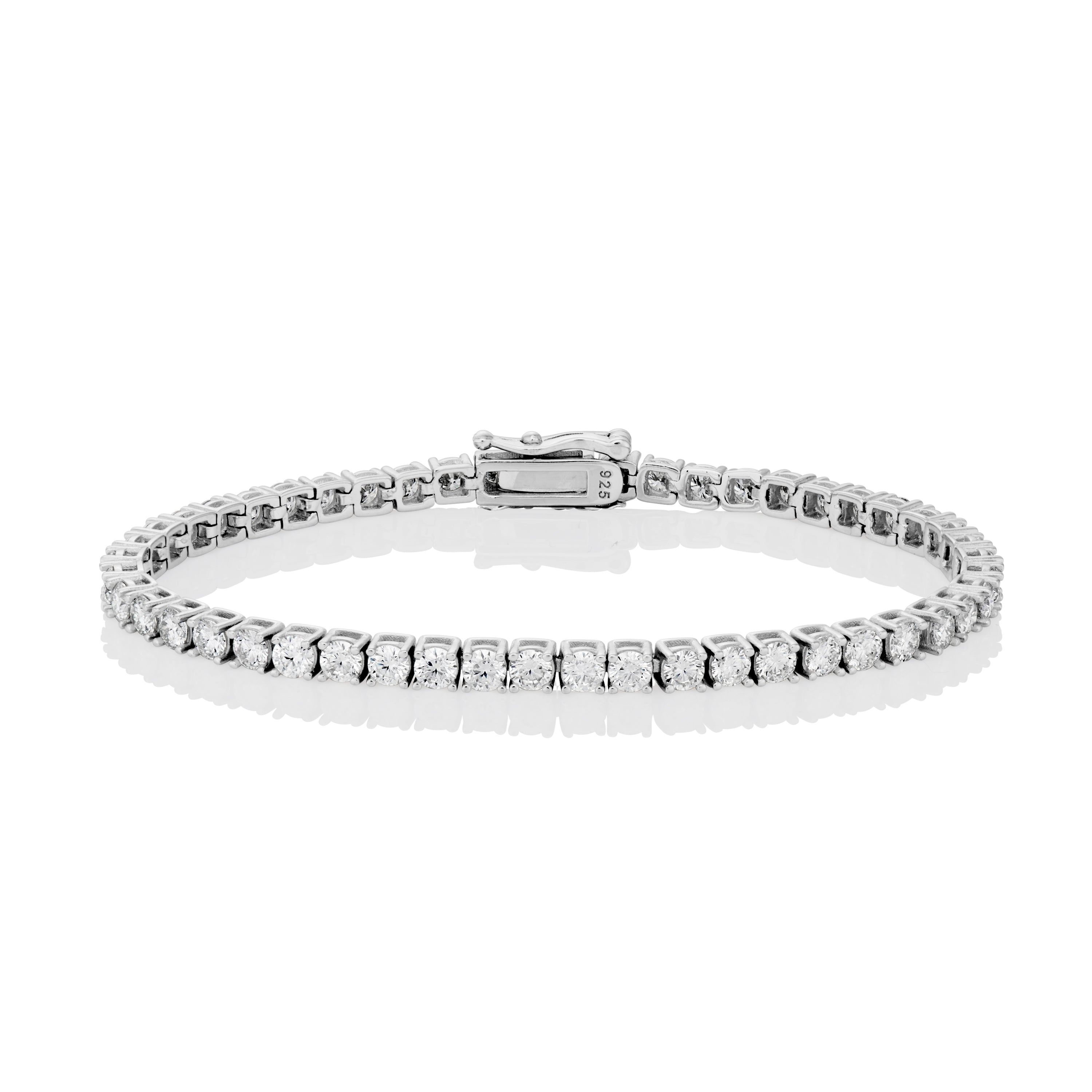 3MM Moissanite Tennis Bracelet in Solid 925 Silver by Jayco Jewelry
