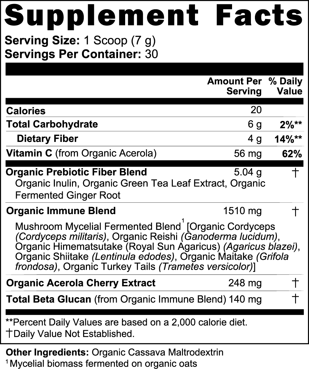 Fermented Mushroom Complex | Organic 7-Mushroom Immunity Blend by Protein Zone