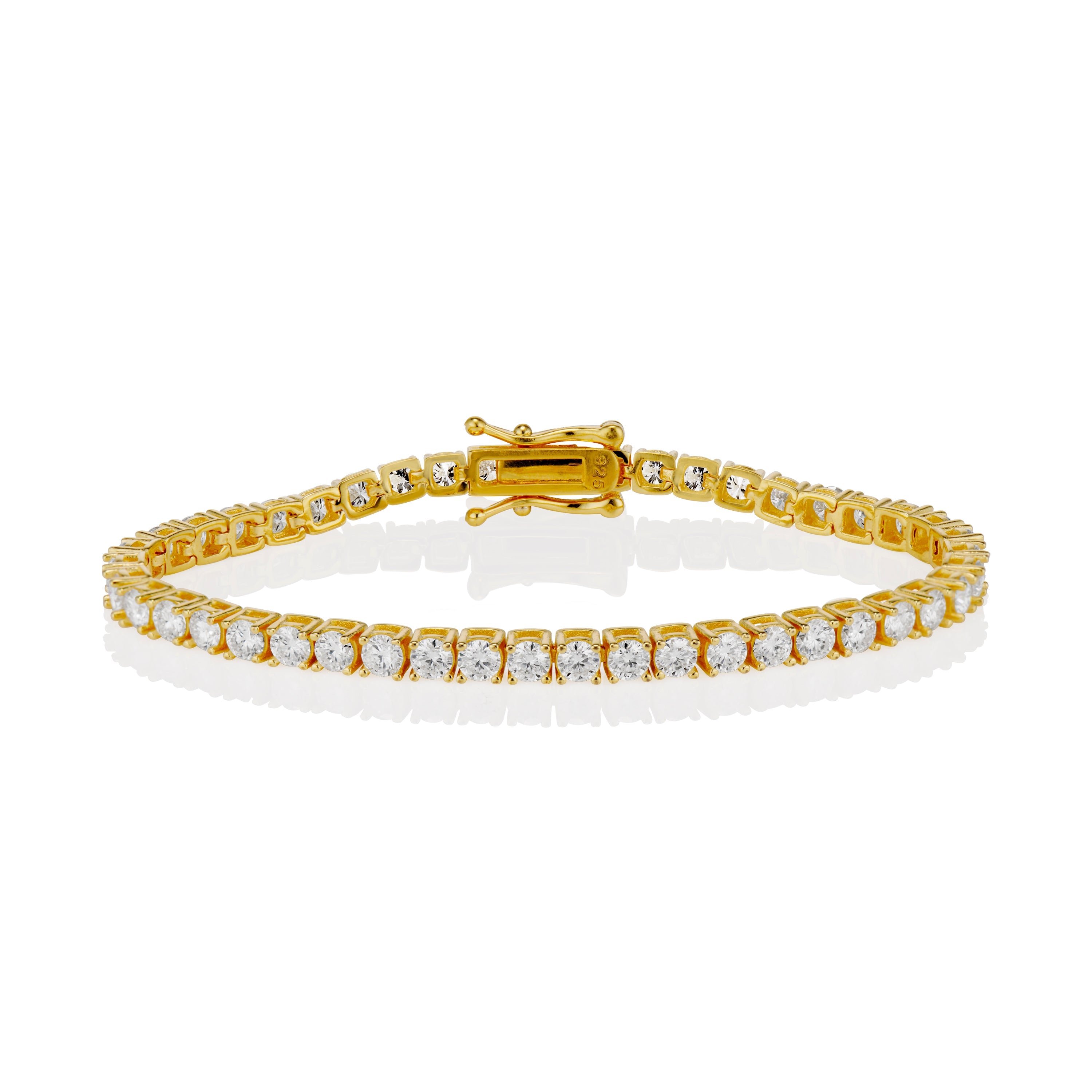 3mm Moissanite Tennis Bracelet in Yellow Gold Vermeil by Jayco Jewelry