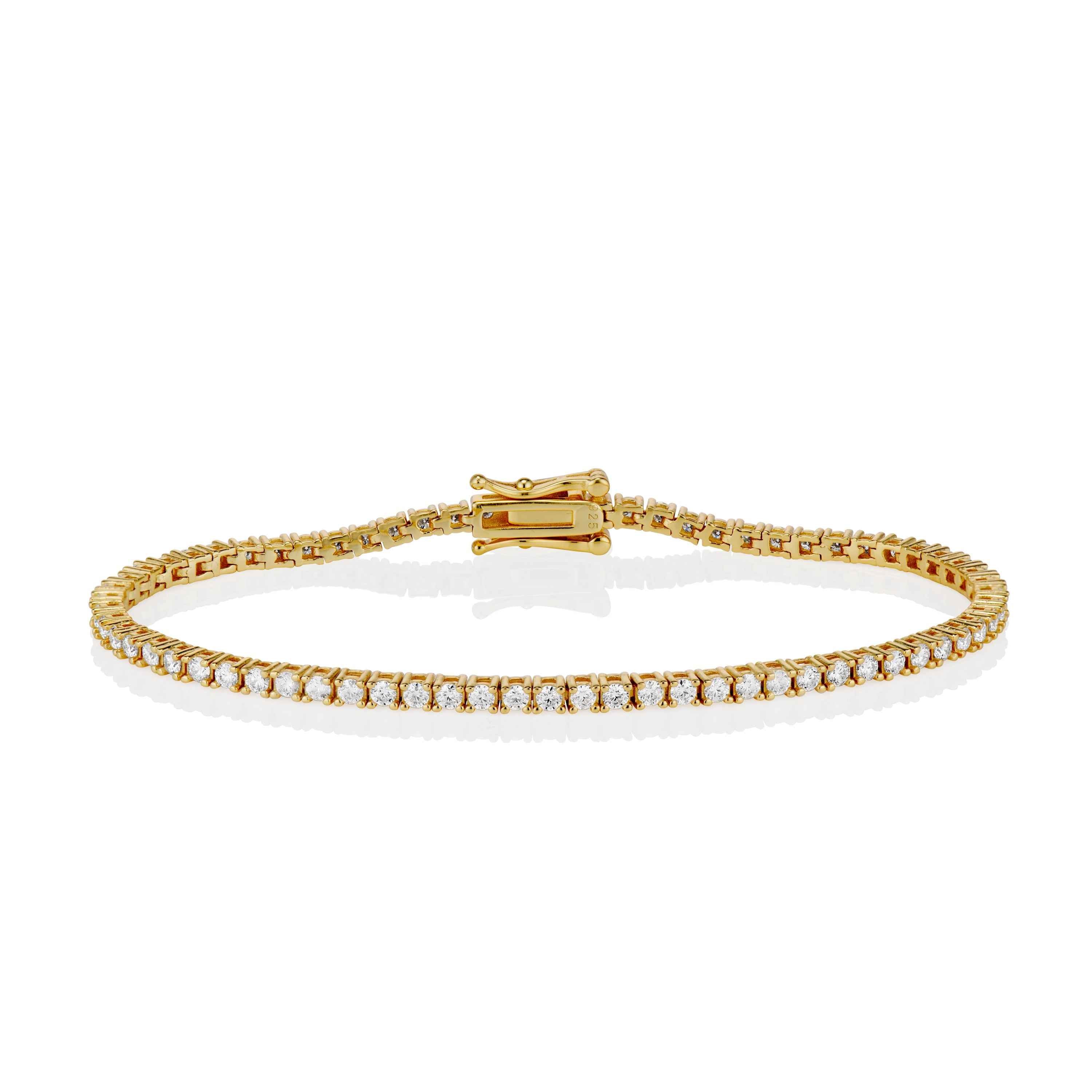 2mm Moissanite Tennis Bracelet in Yellow Gold by Jayco Jewelry