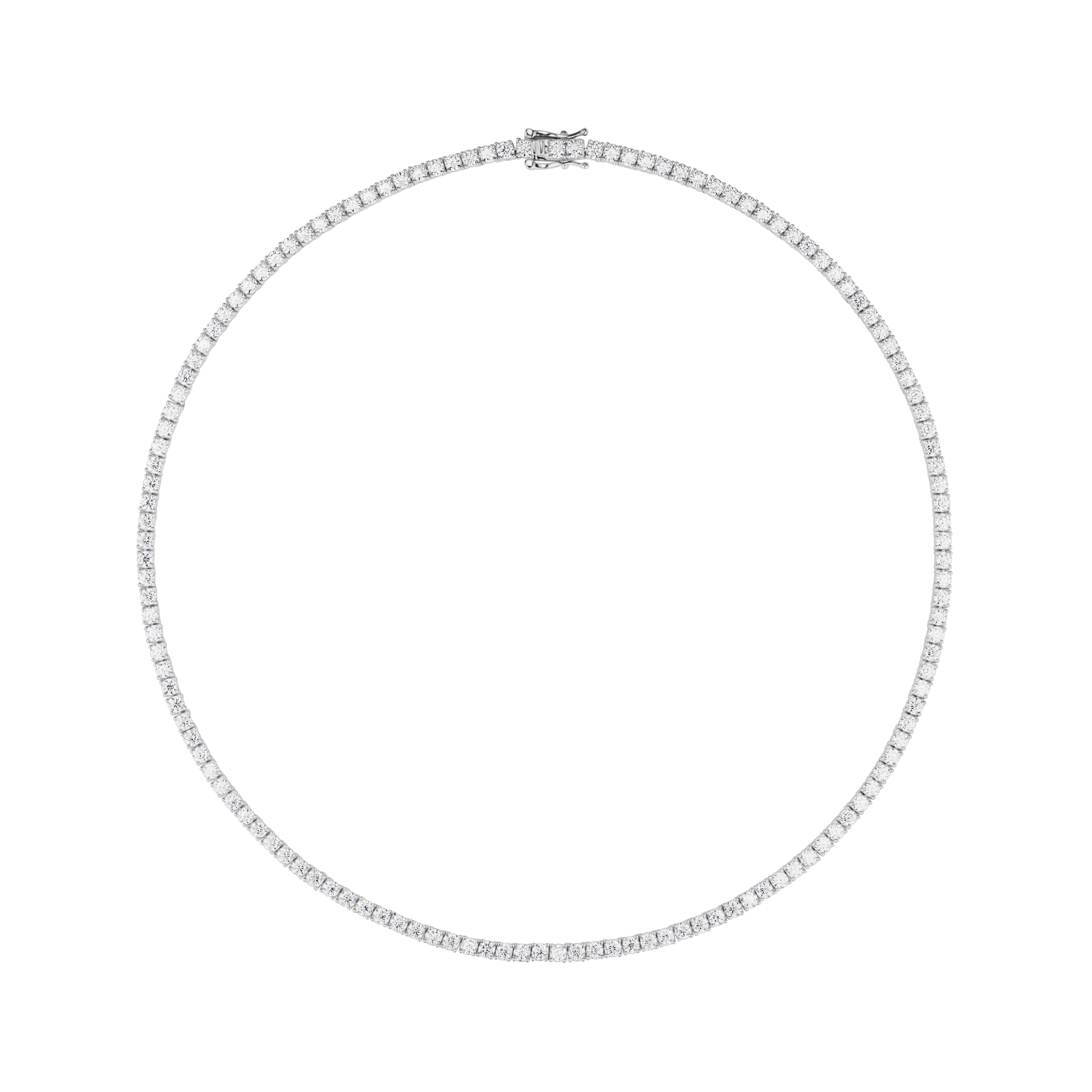 3MM Moissanite Tennis Necklace in Solid 925 Silver by Jayco Jewelry