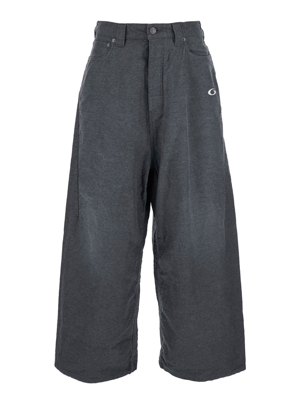 Balenciaga Men Grey Oversize Pants With Logo Detail On The Front And Logo Patch On The Rear In Cotton Man by Luosophy