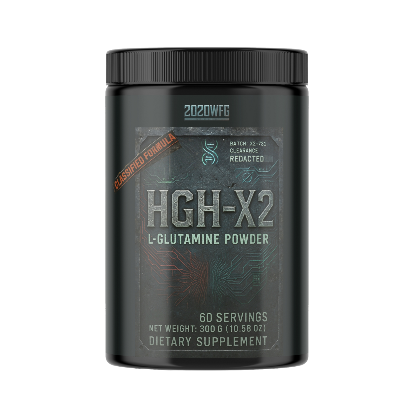 HGH-X2: Elite Muscle Recovery Formula (Pharma-Grade L-Glutamine Powder – 60 Servings) by 2020WFG