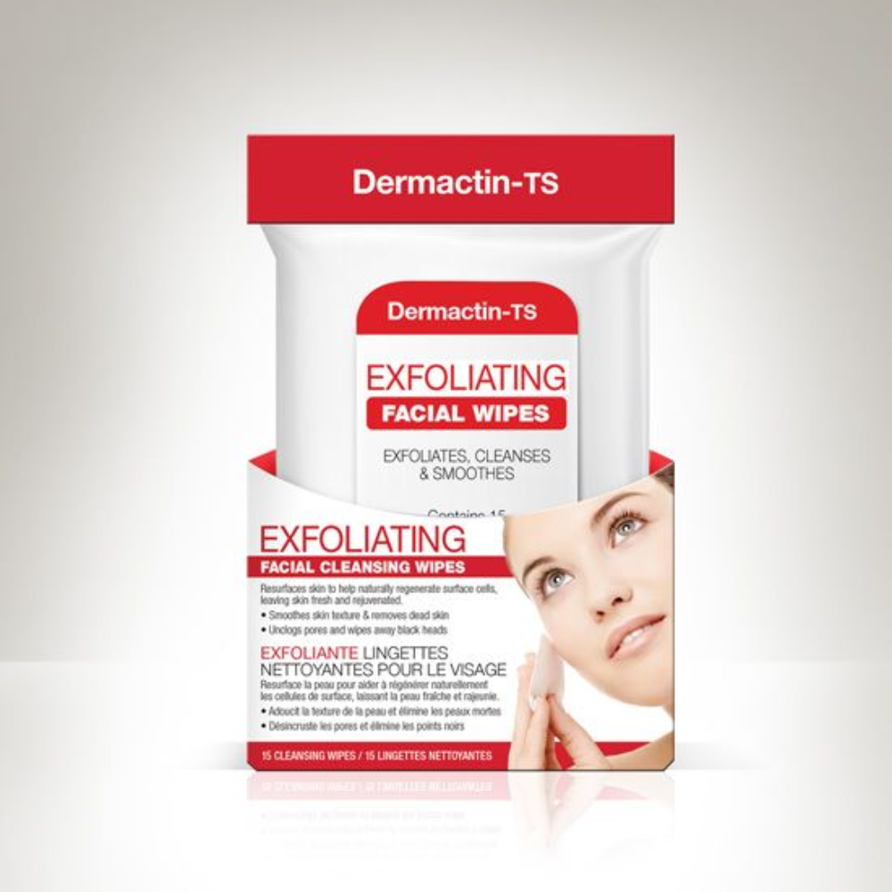 Dermactin-TS Exfoliating Facial Wipes (15 ct) by Farmacias Savia