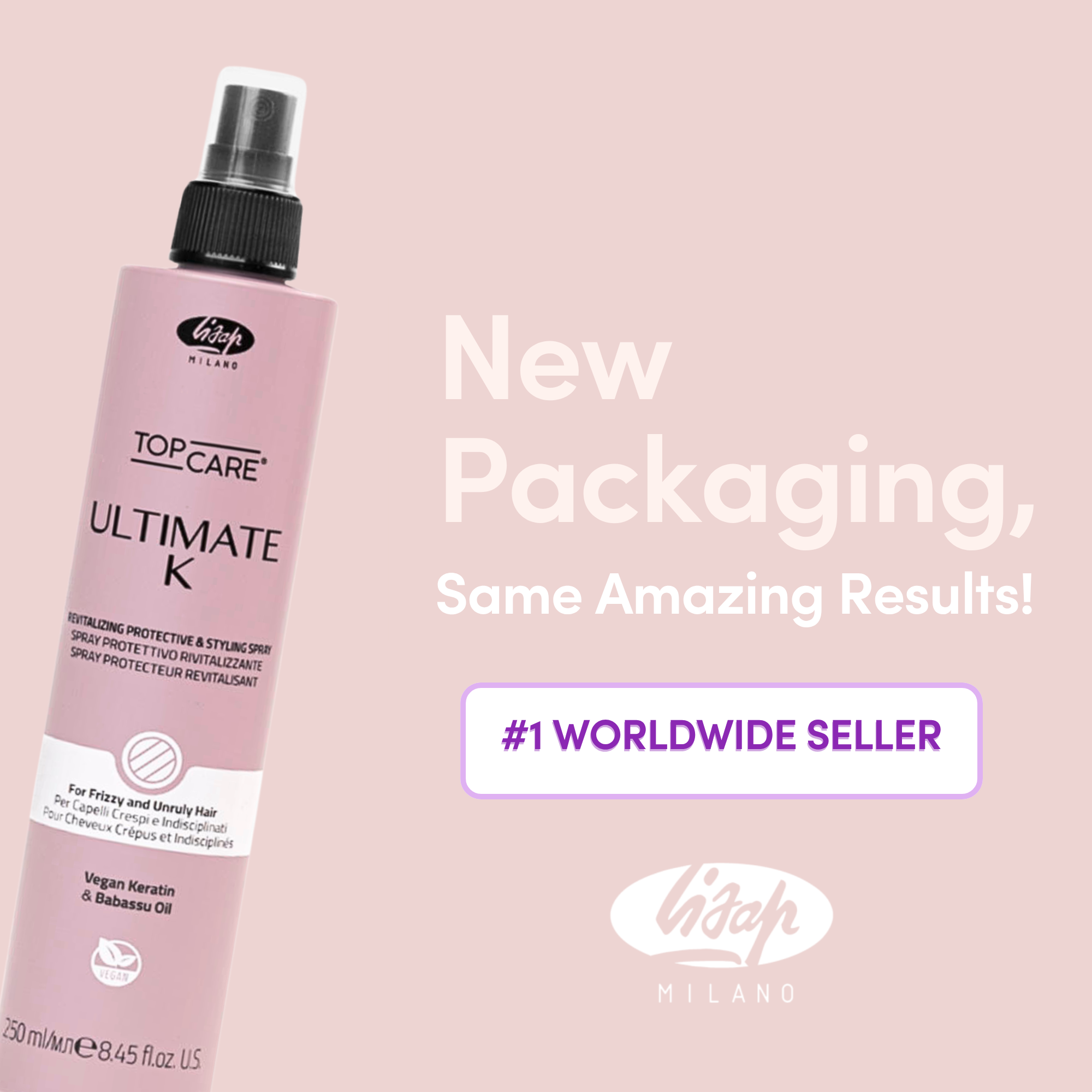 Top Care Ultimate K Revitalizing Protective & Styling Spray by Lisap Milano