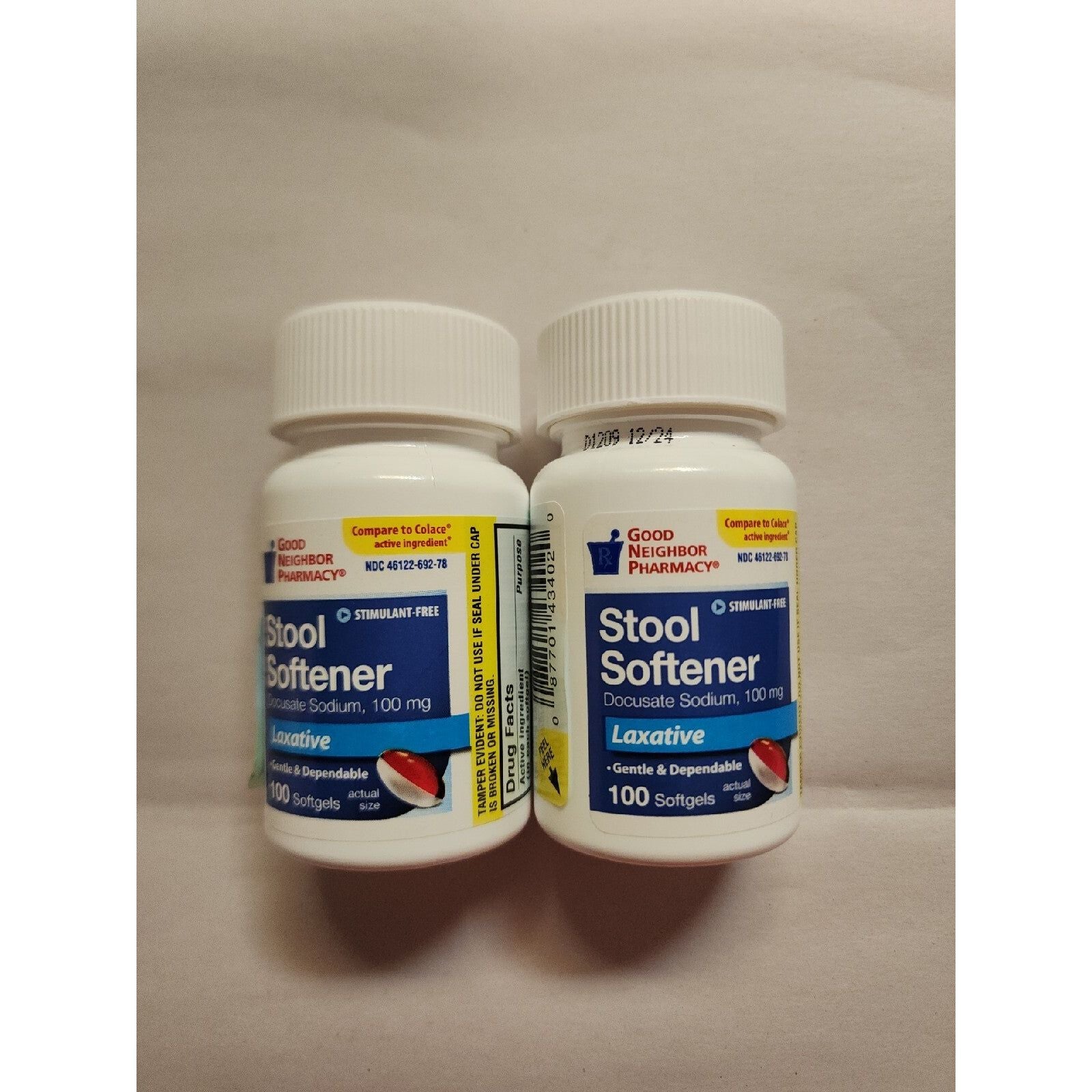 good Neighbor Pharmacy 2 GNP Stool Softener 100mg 100 Softgels by Pasteur Pharmacy